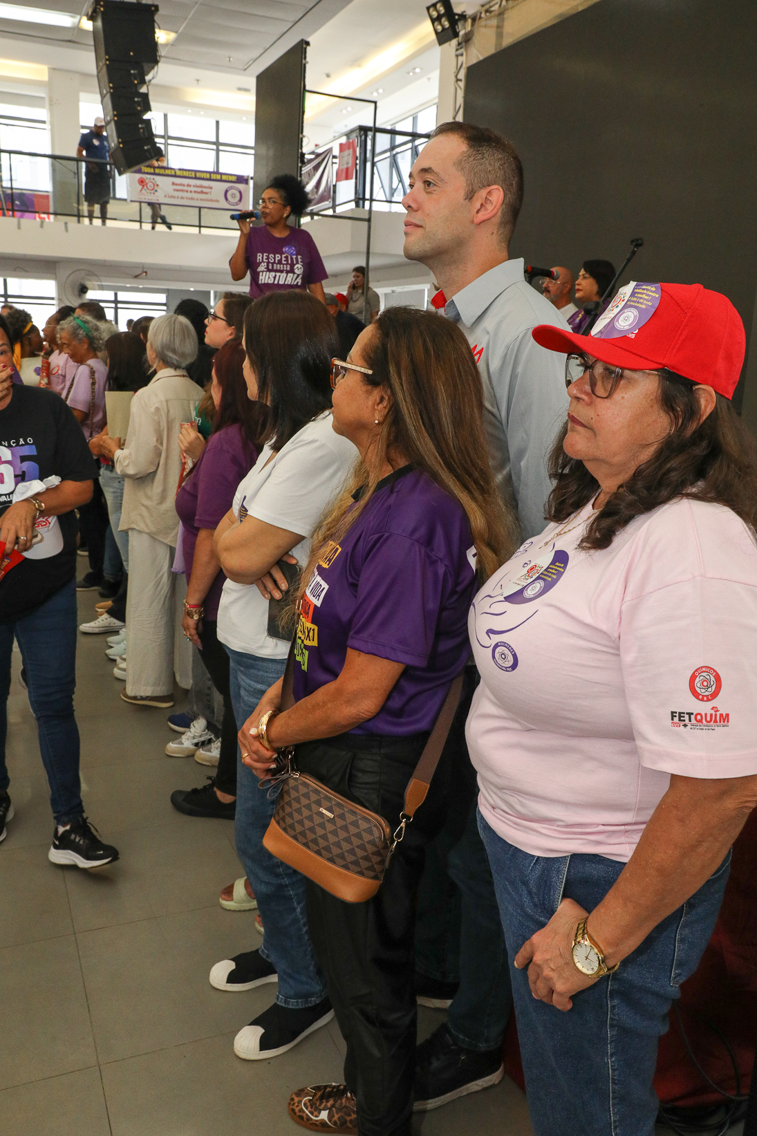 Lançamento da cartilha papo de homen contra a violência a mulher no Sindicato dos Metelúrgicos do ABC com a presensa da ministra das Mulheres do Governo Federal, Márcia Lopes realizado no Sindicato dos Metalúrgicos do ABC. Rua João Basso, 231 - Centro de SBC/SP. Fotos Dino Santos. Brasil_19_03_2026.