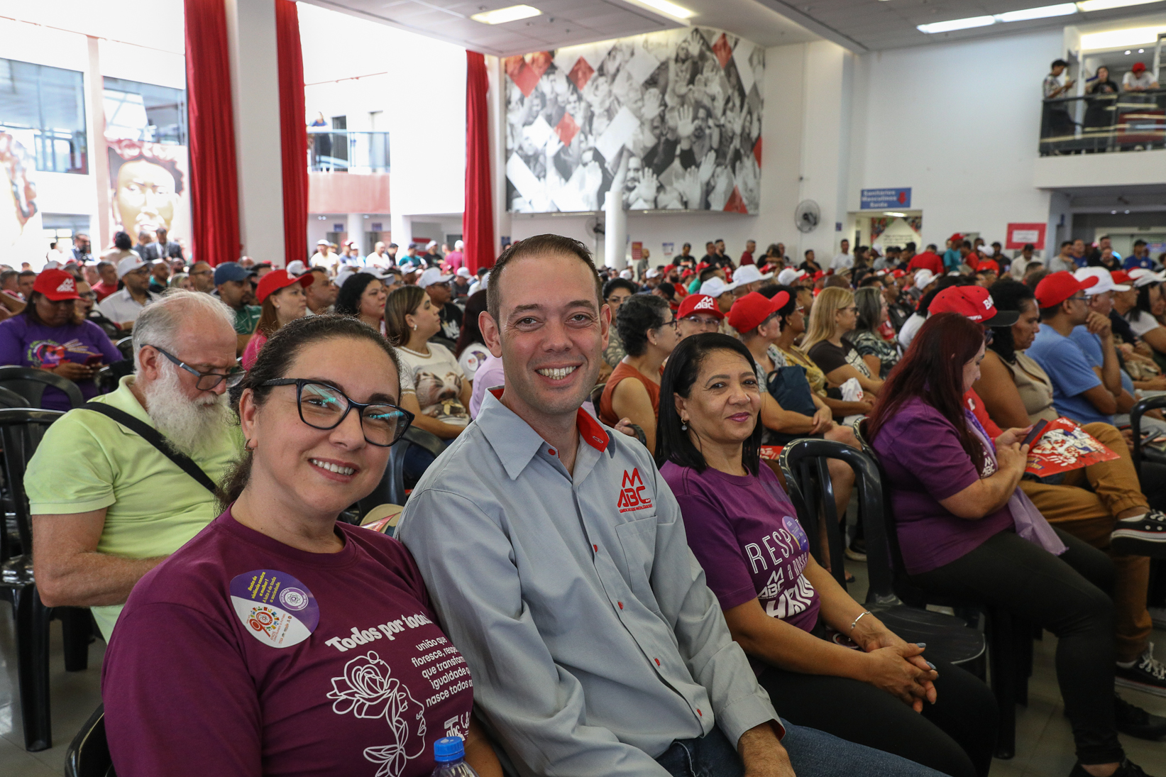 Lançamento da cartilha papo de homen contra a violência a mulher no Sindicato dos Metelúrgicos do ABC com a presensa da ministra das Mulheres do Governo Federal, Márcia Lopes realizado no Sindicato dos Metalúrgicos do ABC. Rua João Basso, 231 - Centro de SBC/SP. Fotos Dino Santos. Brasil_19_03_2026.