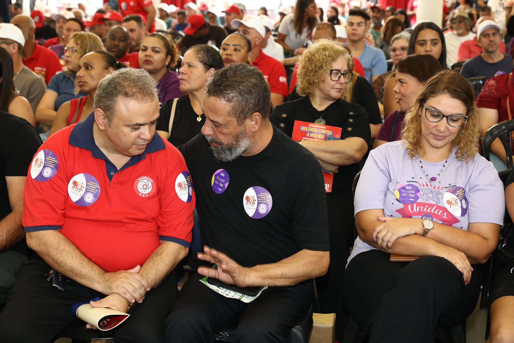 Lançamento da cartilha papo de homen contra a violência a mulher no Sindicato dos Metelúrgicos do ABC com a presensa da ministra das Mulheres do Governo Federal, Márcia Lopes realizado no Sindicato dos Metalúrgicos do ABC. Rua João Basso, 231 - Centro de SBC/SP. Fotos Dino Santos. Brasil_19_03_2026.