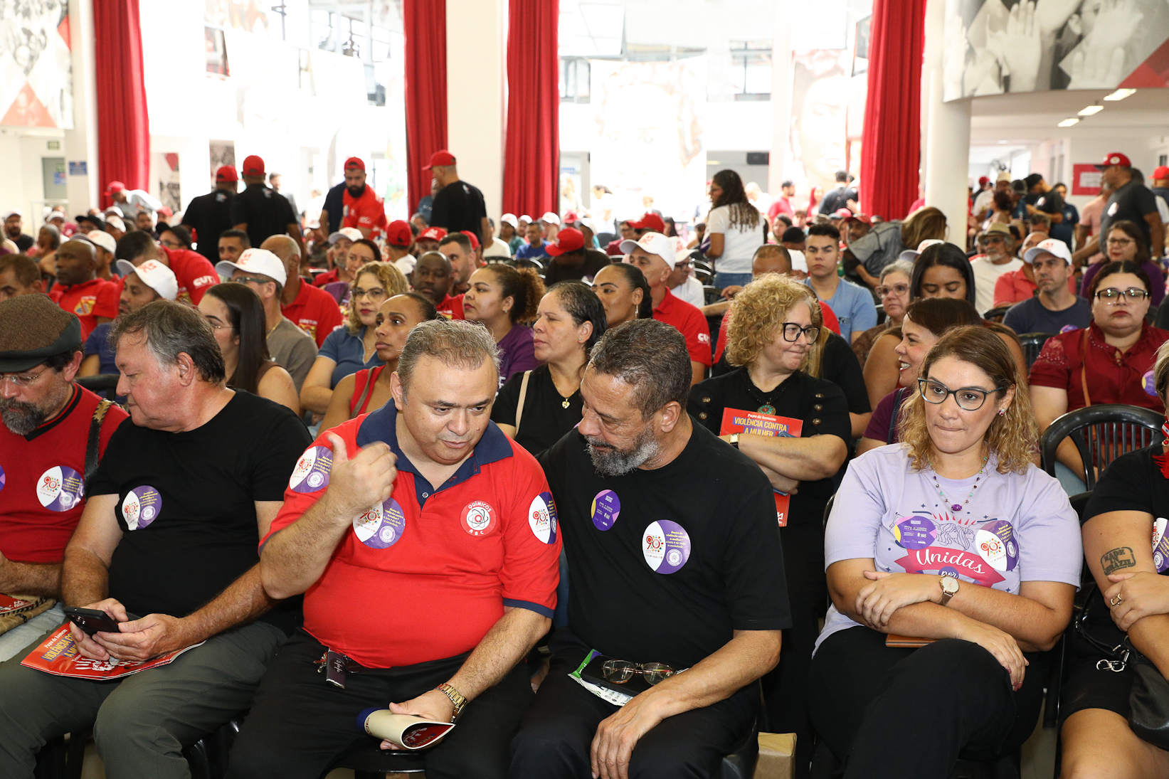 Lançamento da cartilha papo de homen contra a violência a mulher no Sindicato dos Metelúrgicos do ABC com a presensa da ministra das Mulheres do Governo Federal, Márcia Lopes realizado no Sindicato dos Metalúrgicos do ABC. Rua João Basso, 231 - Centro de SBC/SP. Fotos Dino Santos. Brasil_19_03_2026.