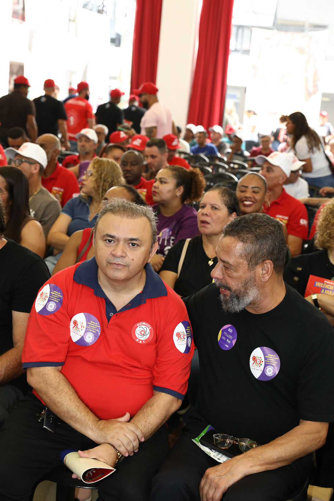 Lançamento da cartilha papo de homen contra a violência a mulher no Sindicato dos Metelúrgicos do ABC com a presensa da ministra das Mulheres do Governo Federal, Márcia Lopes realizado no Sindicato dos Metalúrgicos do ABC. Rua João Basso, 231 - Centro de SBC/SP. Fotos Dino Santos. Brasil_19_03_2026.