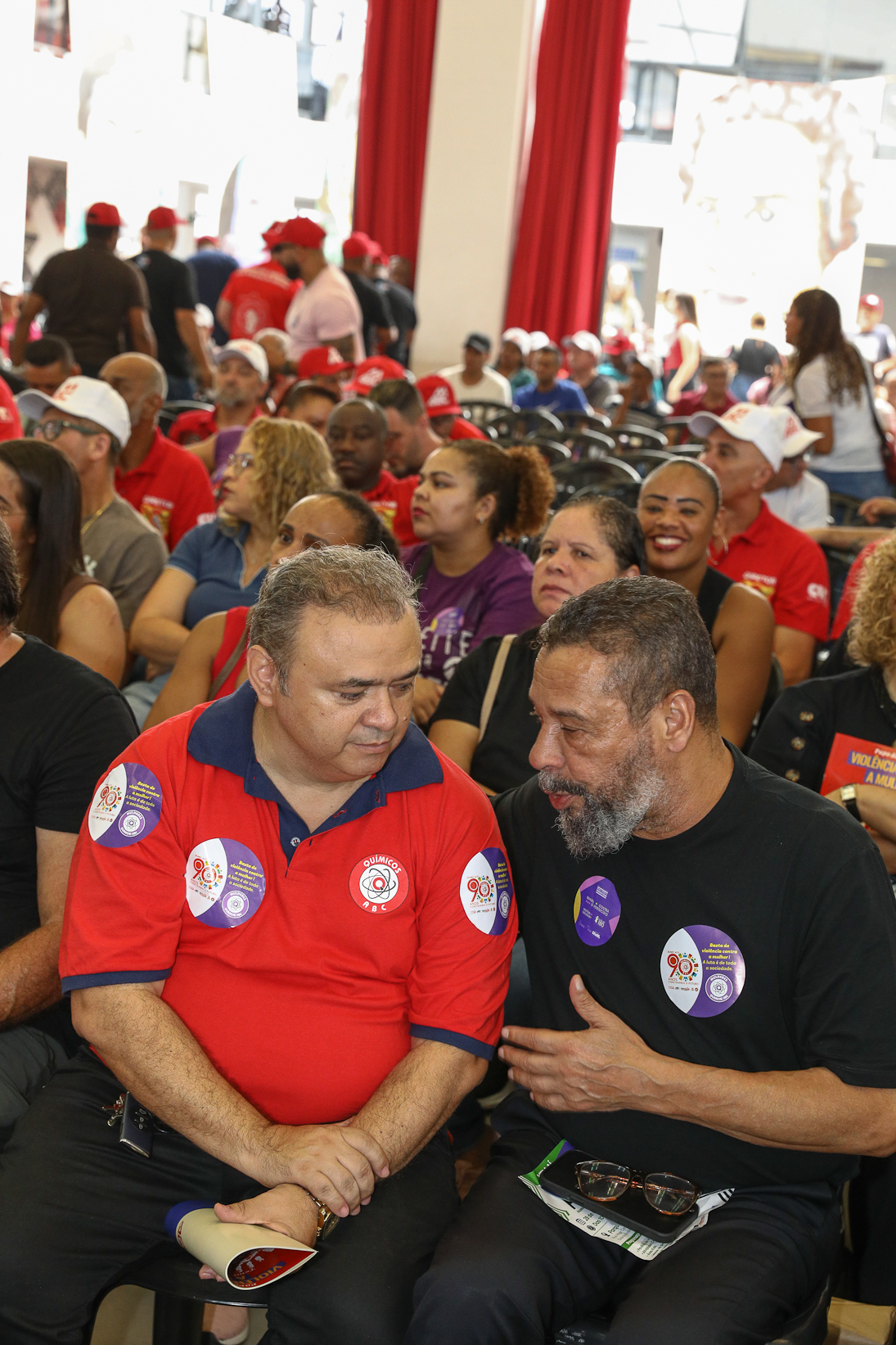 Lançamento da cartilha papo de homen contra a violência a mulher no Sindicato dos Metelúrgicos do ABC com a presensa da ministra das Mulheres do Governo Federal, Márcia Lopes realizado no Sindicato dos Metalúrgicos do ABC. Rua João Basso, 231 - Centro de SBC/SP. Fotos Dino Santos. Brasil_19_03_2026.