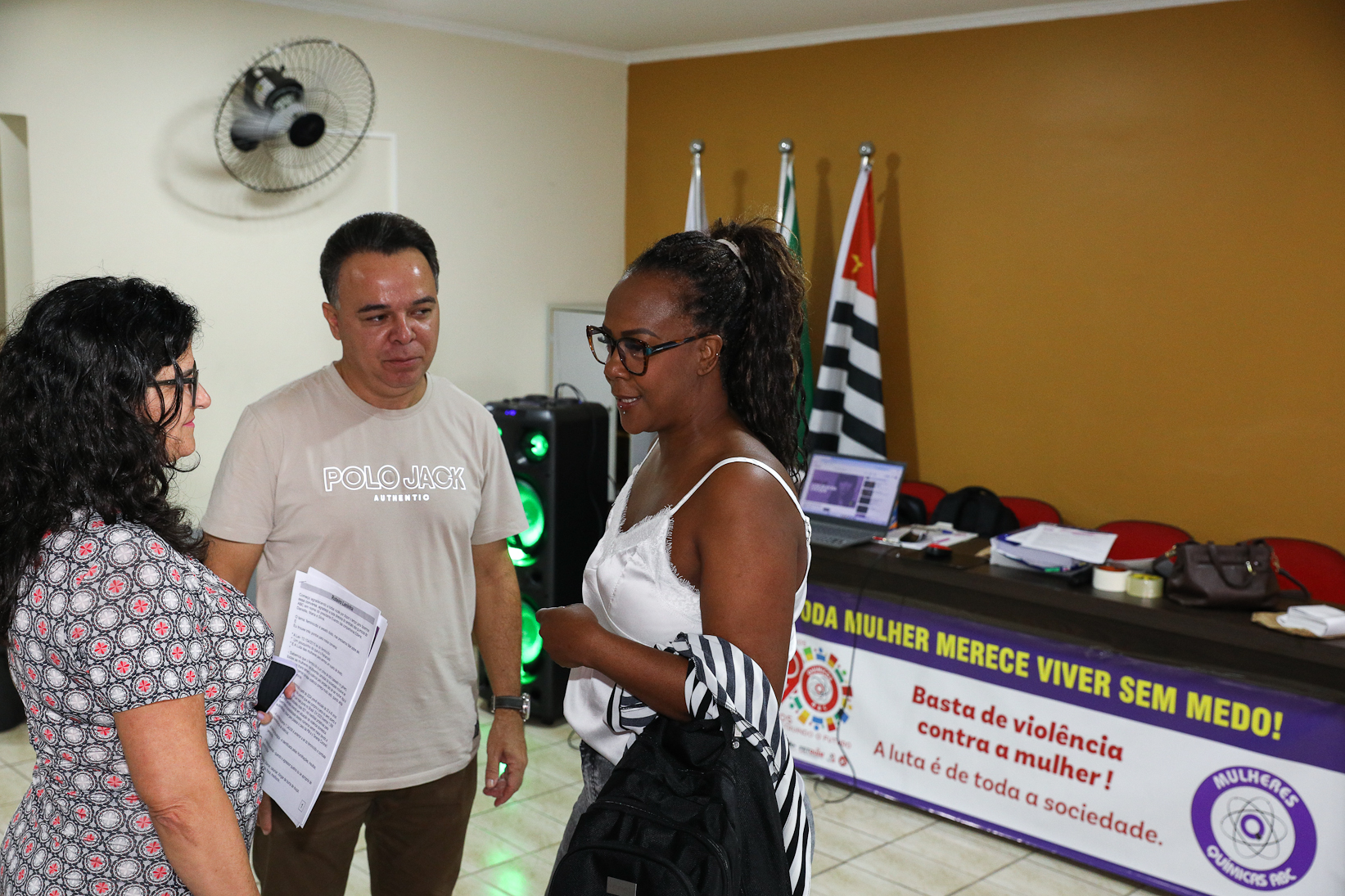 Roda de conversa entre as Mulheres Químicas do ABC com o tema; Combate á violência a mulher realizado na sede do Sindicato dos Químicos do BAC. Rua dos Brilhantes, 232 - Jardim Donini, Diadema/SP. Fotos Dino Santos. Brasil_20_03_2026.