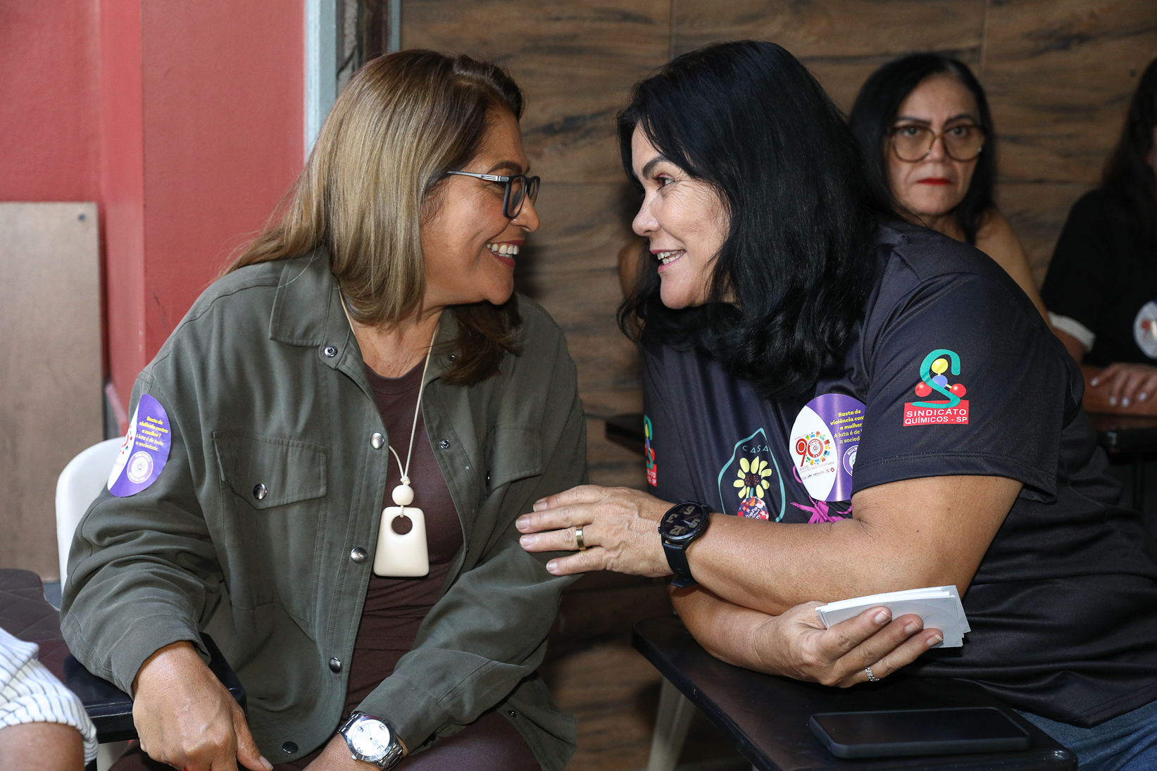 Roda de conversa entre as Mulheres Químicas do ABC com o tema; Combate á violência a mulher realizado na sede do Sindicato dos Químicos do BAC. Rua dos Brilhantes, 232 - Jardim Donini, Diadema/SP. Fotos Dino Santos. Brasil_20_03_2026.
