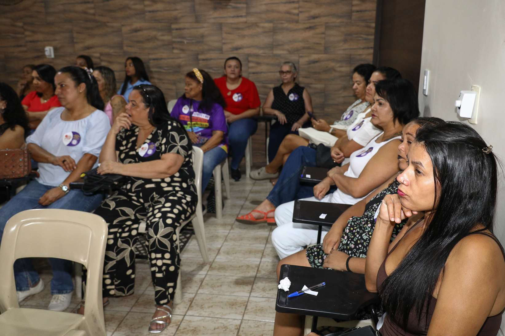 Roda de conversa entre as Mulheres Químicas do ABC com o tema; Combate á violência a mulher realizado na sede do Sindicato dos Químicos do BAC. Rua dos Brilhantes, 232 - Jardim Donini, Diadema/SP. Fotos Dino Santos. Brasil_20_03_2026.
