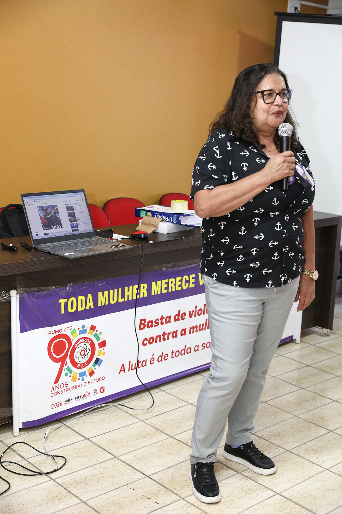 Roda de conversa entre as Mulheres Químicas do ABC com o tema; Combate á violência a mulher realizado na sede do Sindicato dos Químicos do BAC. Rua dos Brilhantes, 232 - Jardim Donini, Diadema/SP. Fotos Dino Santos. Brasil_20_03_2026.