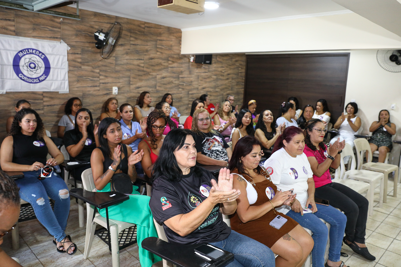 Roda de conversa entre as Mulheres Químicas do ABC com o tema; Combate á violência a mulher realizado na sede do Sindicato dos Químicos do BAC. Rua dos Brilhantes, 232 - Jardim Donini, Diadema/SP. Fotos Dino Santos. Brasil_20_03_2026.