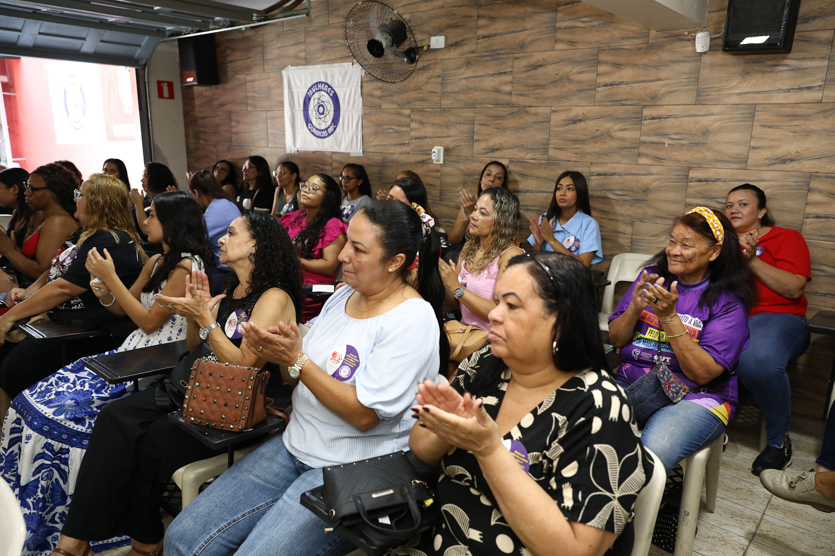 Roda de conversa entre as Mulheres Químicas do ABC com o tema; Combate á violência a mulher realizado na sede do Sindicato dos Químicos do BAC. Rua dos Brilhantes, 232 - Jardim Donini, Diadema/SP. Fotos Dino Santos. Brasil_20_03_2026.