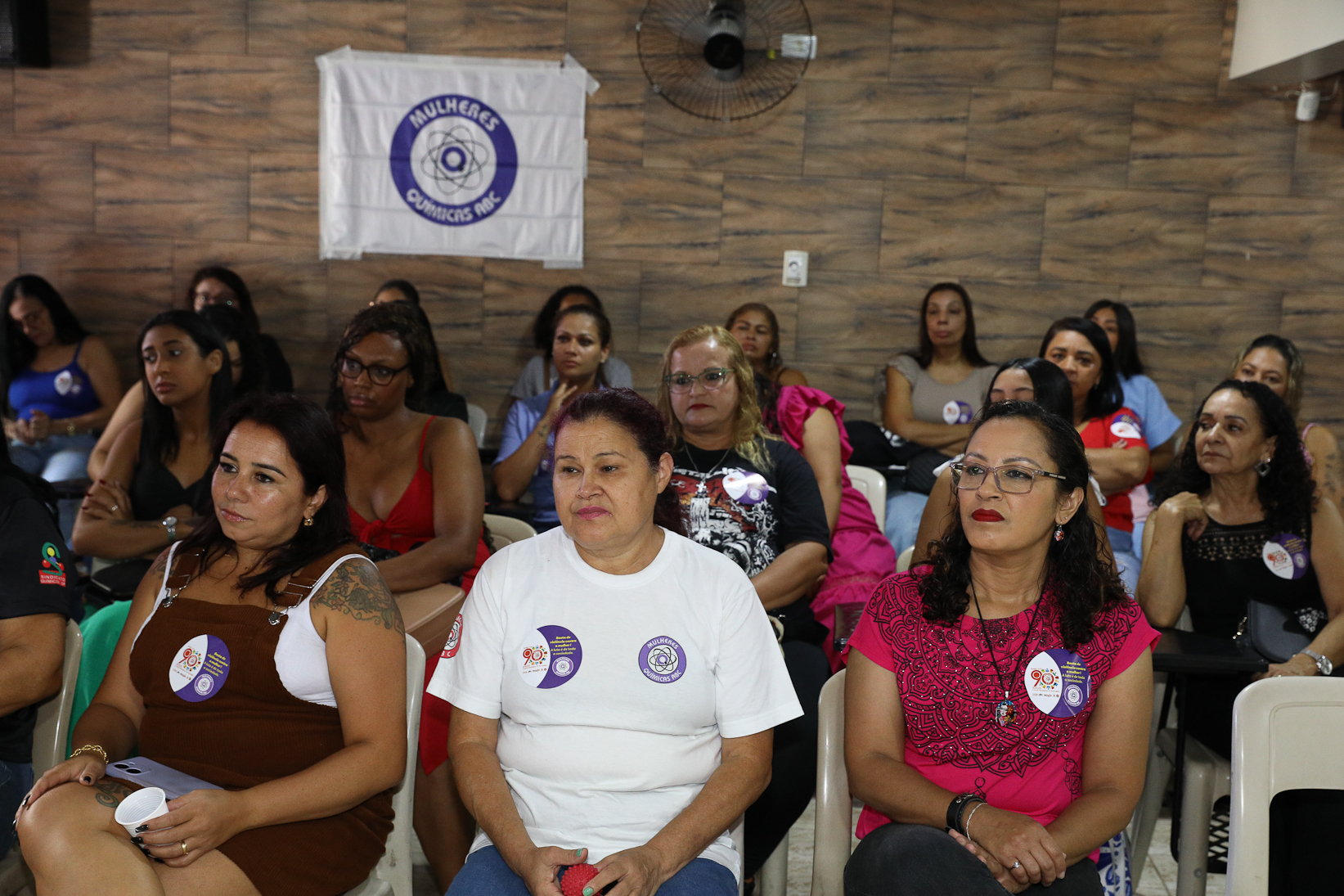 Roda de conversa entre as Mulheres Químicas do ABC com o tema; Combate á violência a mulher realizado na sede do Sindicato dos Químicos do BAC. Rua dos Brilhantes, 232 - Jardim Donini, Diadema/SP. Fotos Dino Santos. Brasil_20_03_2026.