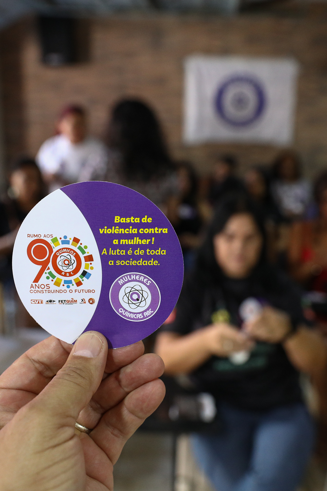 Roda de conversa entre as Mulheres Químicas do ABC com o tema; Combate á violência a mulher realizado na sede do Sindicato dos Químicos do BAC. Rua dos Brilhantes, 232 - Jardim Donini, Diadema/SP. Fotos Dino Santos. Brasil_20_03_2026.
