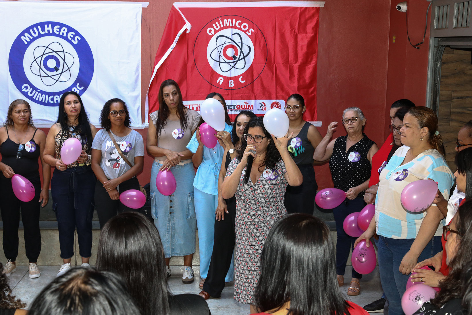 Roda de conversa entre as Mulheres Químicas do ABC com o tema; Combate á violência a mulher realizado na sede do Sindicato dos Químicos do BAC. Rua dos Brilhantes, 232 - Jardim Donini, Diadema/SP. Fotos Dino Santos. Brasil_20_03_2026.