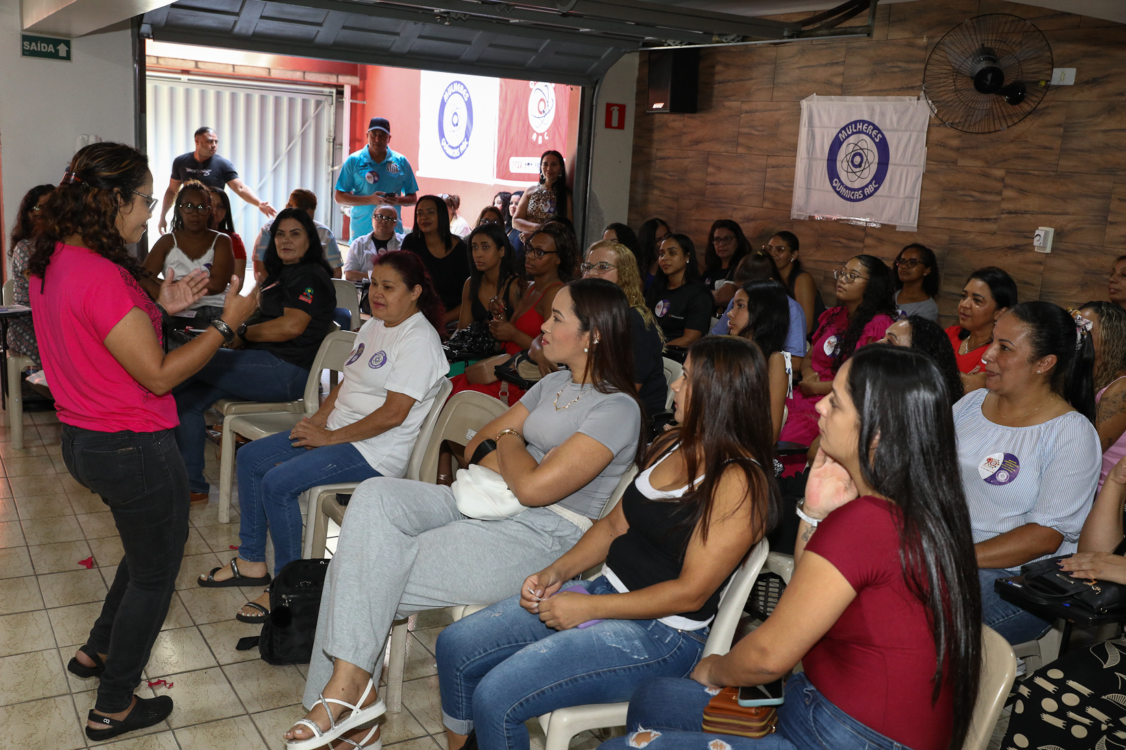 Roda de conversa entre as Mulheres Químicas do ABC com o tema; Combate á violência a mulher realizado na sede do Sindicato dos Químicos do BAC. Rua dos Brilhantes, 232 - Jardim Donini, Diadema/SP. Fotos Dino Santos. Brasil_20_03_2026.