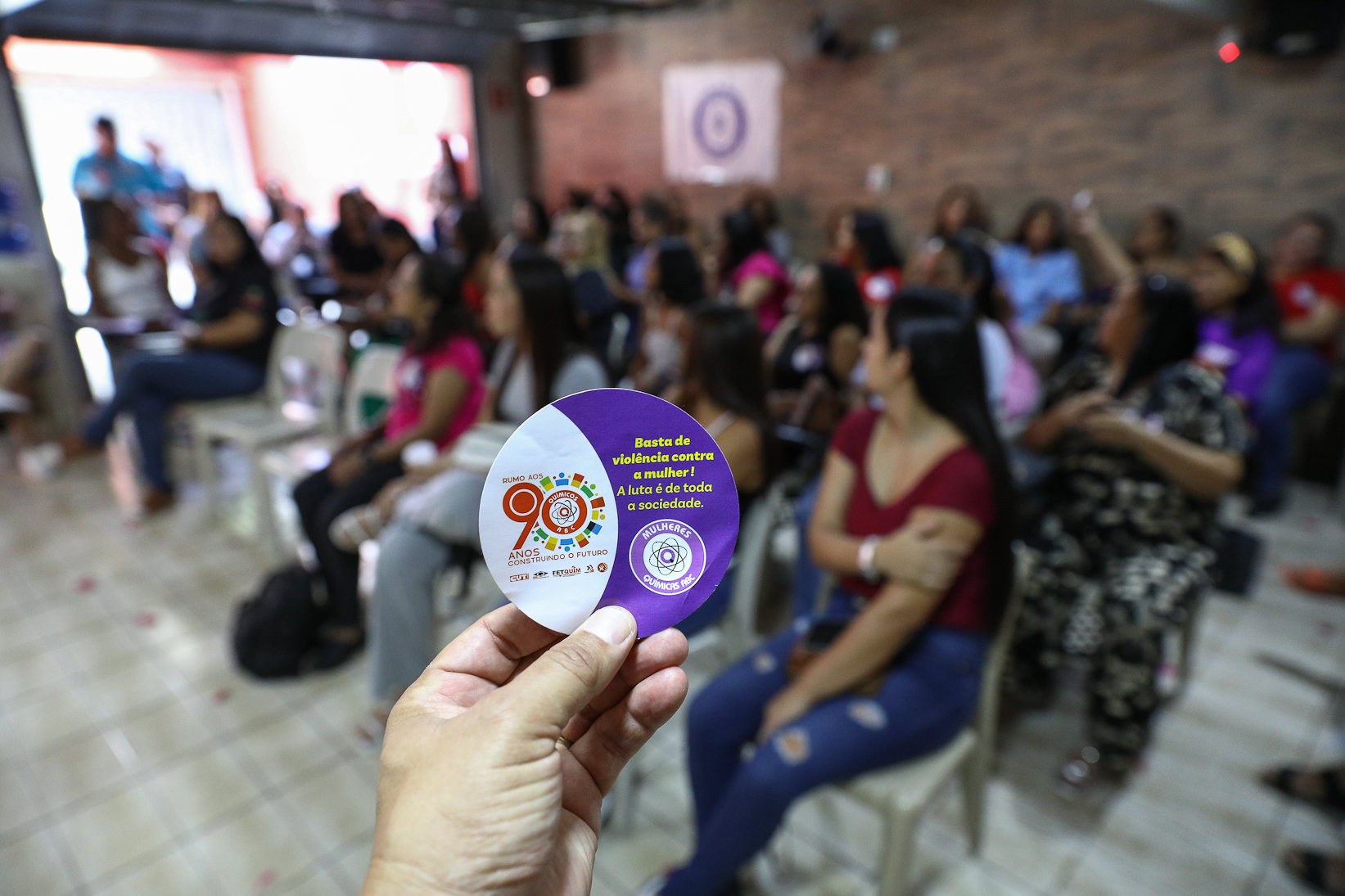 Roda de conversa entre as Mulheres Químicas do ABC com o tema; Combate á violência a mulher realizado na sede do Sindicato dos Químicos do BAC. Rua dos Brilhantes, 232 - Jardim Donini, Diadema/SP. Fotos Dino Santos. Brasil_20_03_2026.