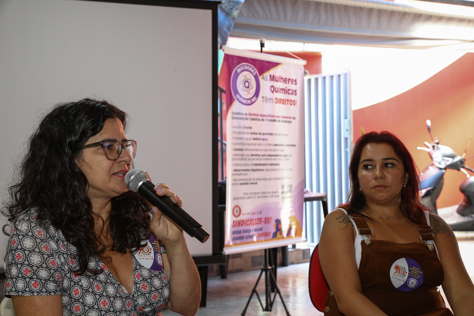 Roda de conversa entre as Mulheres Químicas do ABC com o tema; Combate á violência a mulher realizado na sede do Sindicato dos Químicos do BAC. Rua dos Brilhantes, 232 - Jardim Donini, Diadema/SP. Fotos Dino Santos. Brasil_20_03_2026.