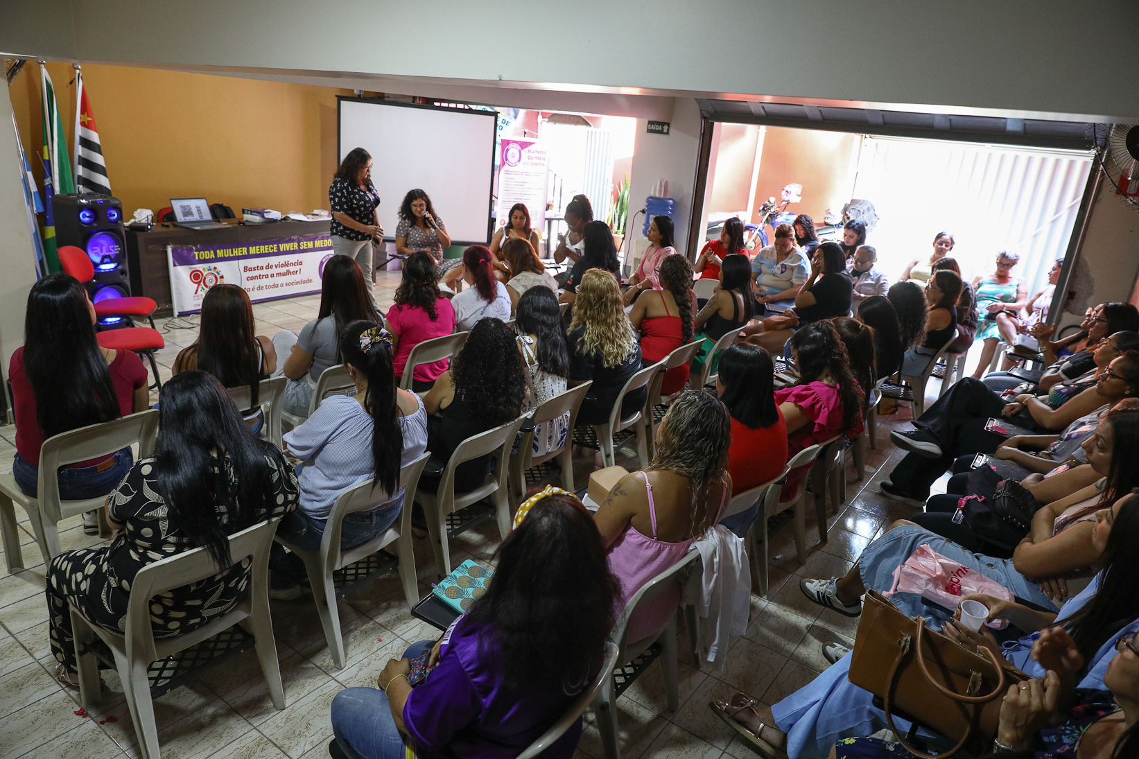 Roda de conversa entre as Mulheres Químicas do ABC com o tema; Combate á violência a mulher realizado na sede do Sindicato dos Químicos do BAC. Rua dos Brilhantes, 232 - Jardim Donini, Diadema/SP. Fotos Dino Santos. Brasil_20_03_2026.