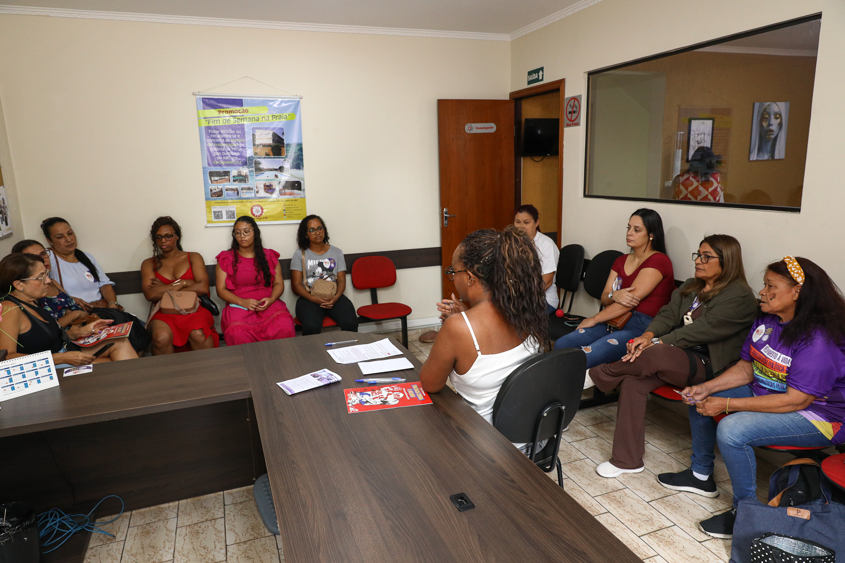 Roda de conversa entre as Mulheres Químicas do ABC com o tema; Combate á violência a mulher realizado na sede do Sindicato dos Químicos do BAC. Rua dos Brilhantes, 232 - Jardim Donini, Diadema/SP. Fotos Dino Santos. Brasil_20_03_2026.