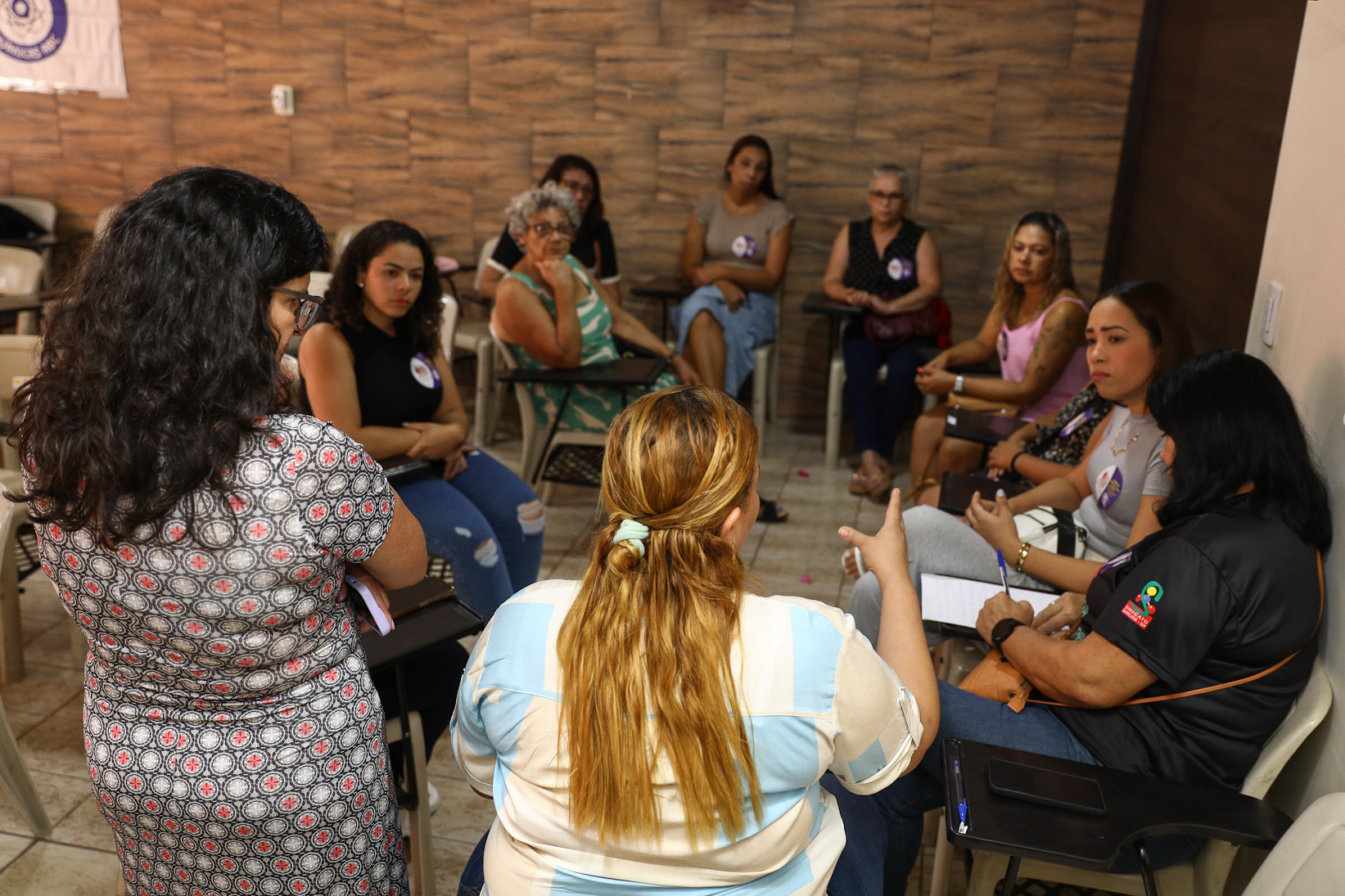 Roda de conversa entre as Mulheres Químicas do ABC com o tema; Combate á violência a mulher realizado na sede do Sindicato dos Químicos do BAC. Rua dos Brilhantes, 232 - Jardim Donini, Diadema/SP. Fotos Dino Santos. Brasil_20_03_2026.
