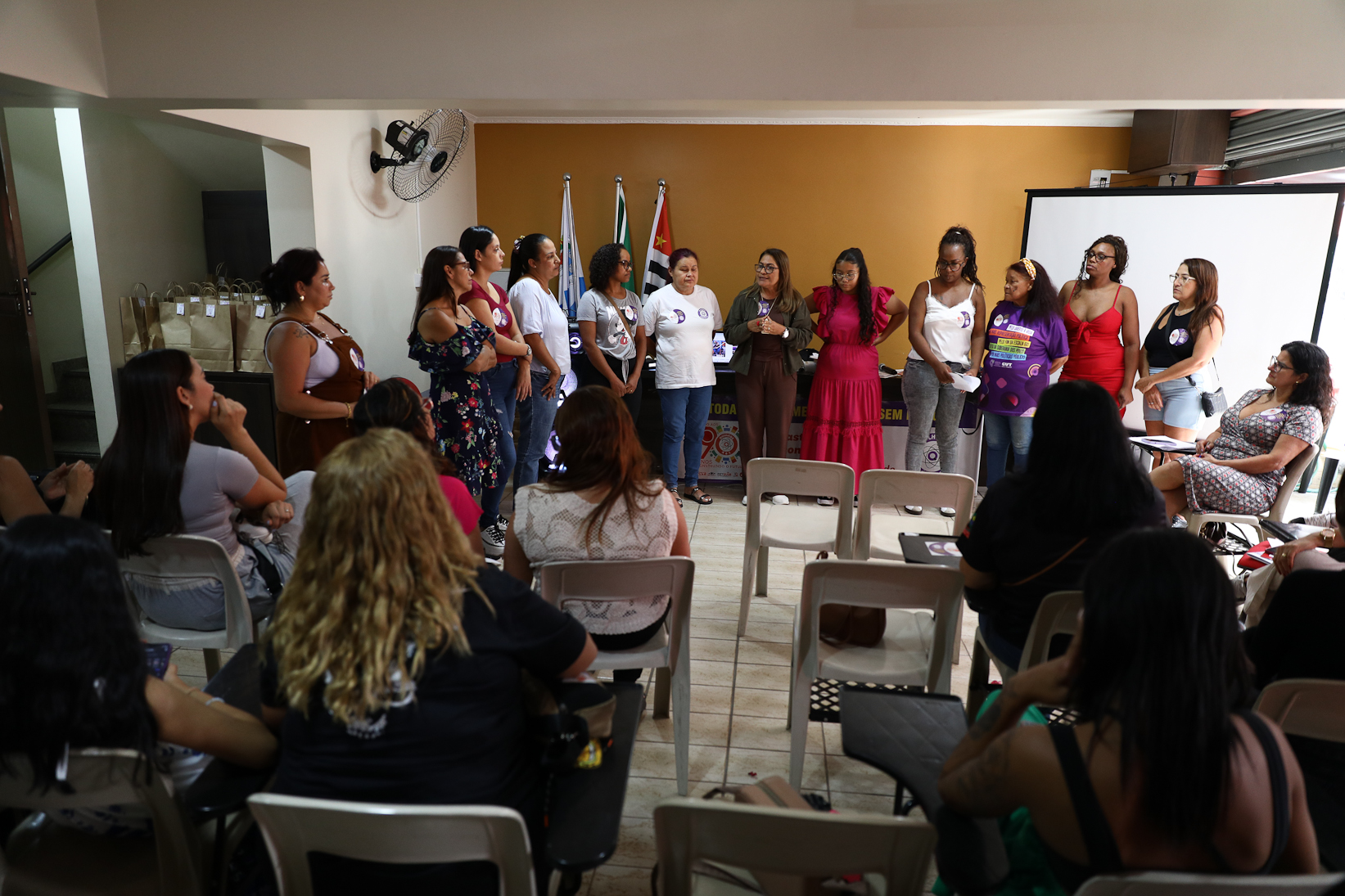 Roda de conversa entre as Mulheres Químicas do ABC com o tema; Combate á violência a mulher realizado na sede do Sindicato dos Químicos do BAC. Rua dos Brilhantes, 232 - Jardim Donini, Diadema/SP. Fotos Dino Santos. Brasil_20_03_2026.