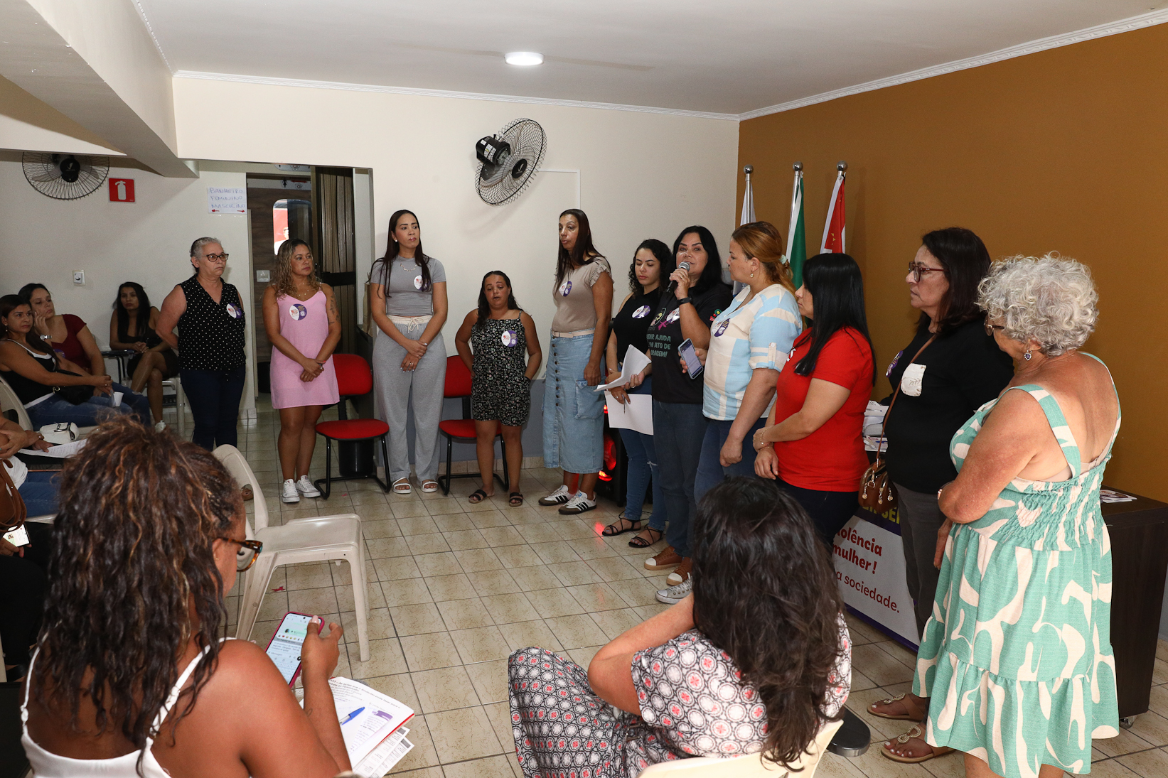 Roda de conversa entre as Mulheres Químicas do ABC com o tema; Combate á violência a mulher realizado na sede do Sindicato dos Químicos do BAC. Rua dos Brilhantes, 232 - Jardim Donini, Diadema/SP. Fotos Dino Santos. Brasil_20_03_2026.