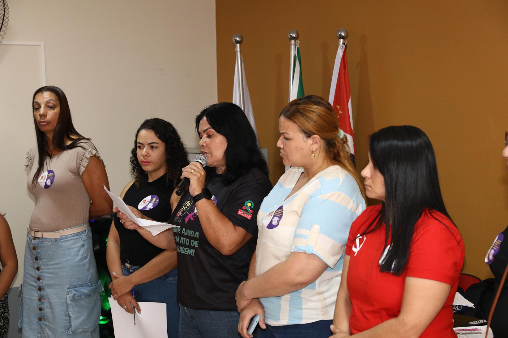 Roda de conversa entre as Mulheres Químicas do ABC com o tema; Combate á violência a mulher realizado na sede do Sindicato dos Químicos do BAC. Rua dos Brilhantes, 232 - Jardim Donini, Diadema/SP. Fotos Dino Santos. Brasil_20_03_2026.