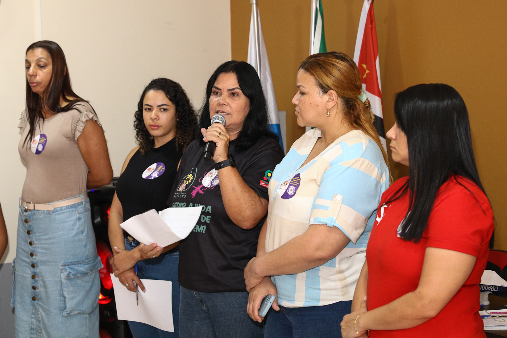Roda de conversa entre as Mulheres Químicas do ABC com o tema; Combate á violência a mulher realizado na sede do Sindicato dos Químicos do BAC. Rua dos Brilhantes, 232 - Jardim Donini, Diadema/SP. Fotos Dino Santos. Brasil_20_03_2026.