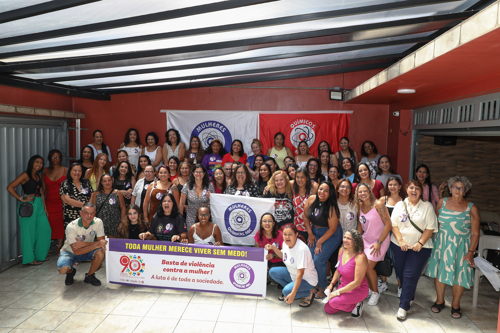 Roda de conversa entre as Mulheres Químicas do ABC com o tema; Combate á violência a mulher realizado na sede do Sindicato dos Químicos do BAC. Rua dos Brilhantes, 232 - Jardim Donini, Diadema/SP. Fotos Dino Santos. Brasil_20_03_2026.