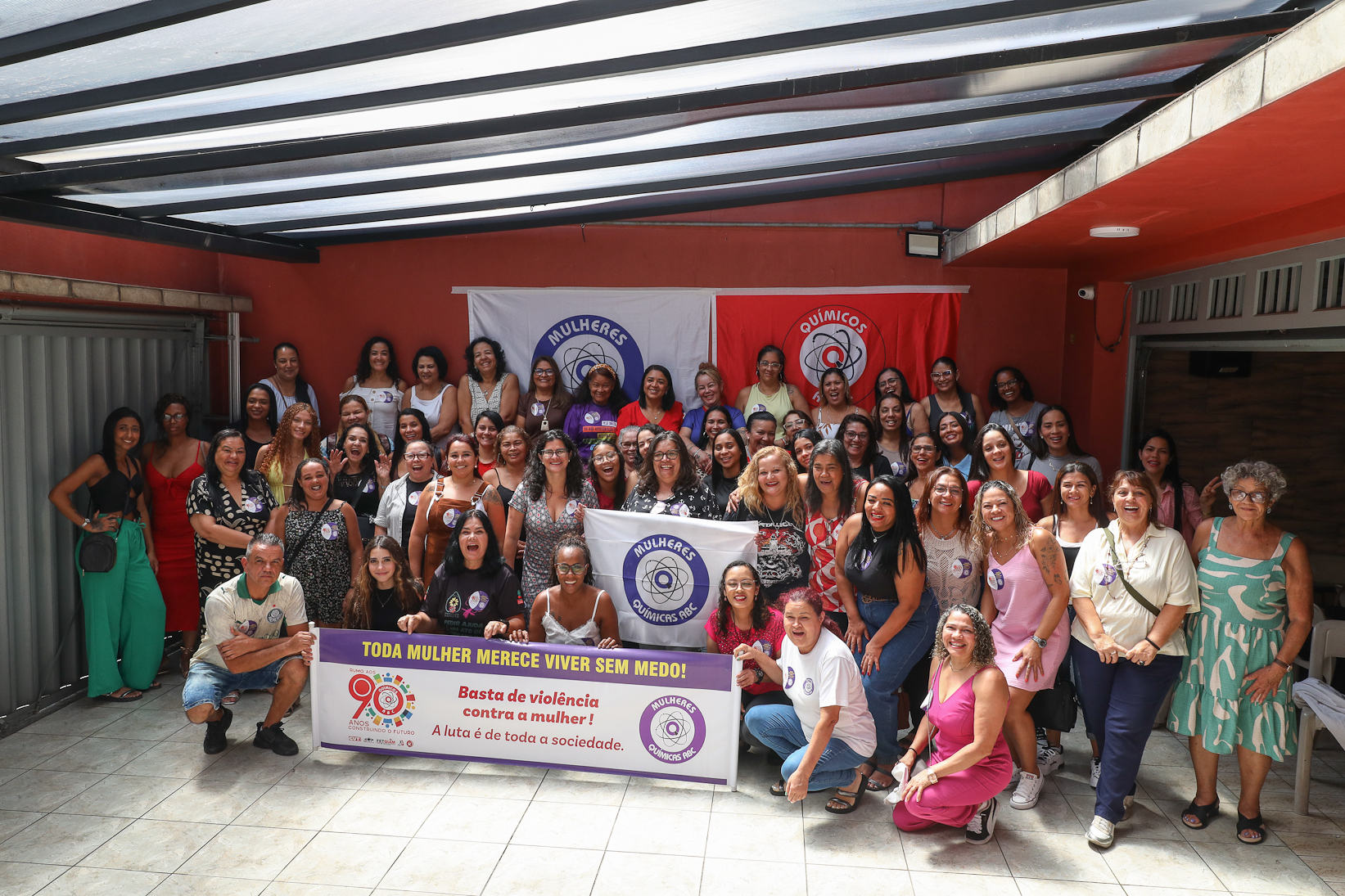 Roda de conversa entre as Mulheres Químicas do ABC com o tema; Combate á violência a mulher realizado na sede do Sindicato dos Químicos do BAC. Rua dos Brilhantes, 232 - Jardim Donini, Diadema/SP. Fotos Dino Santos. Brasil_20_03_2026.