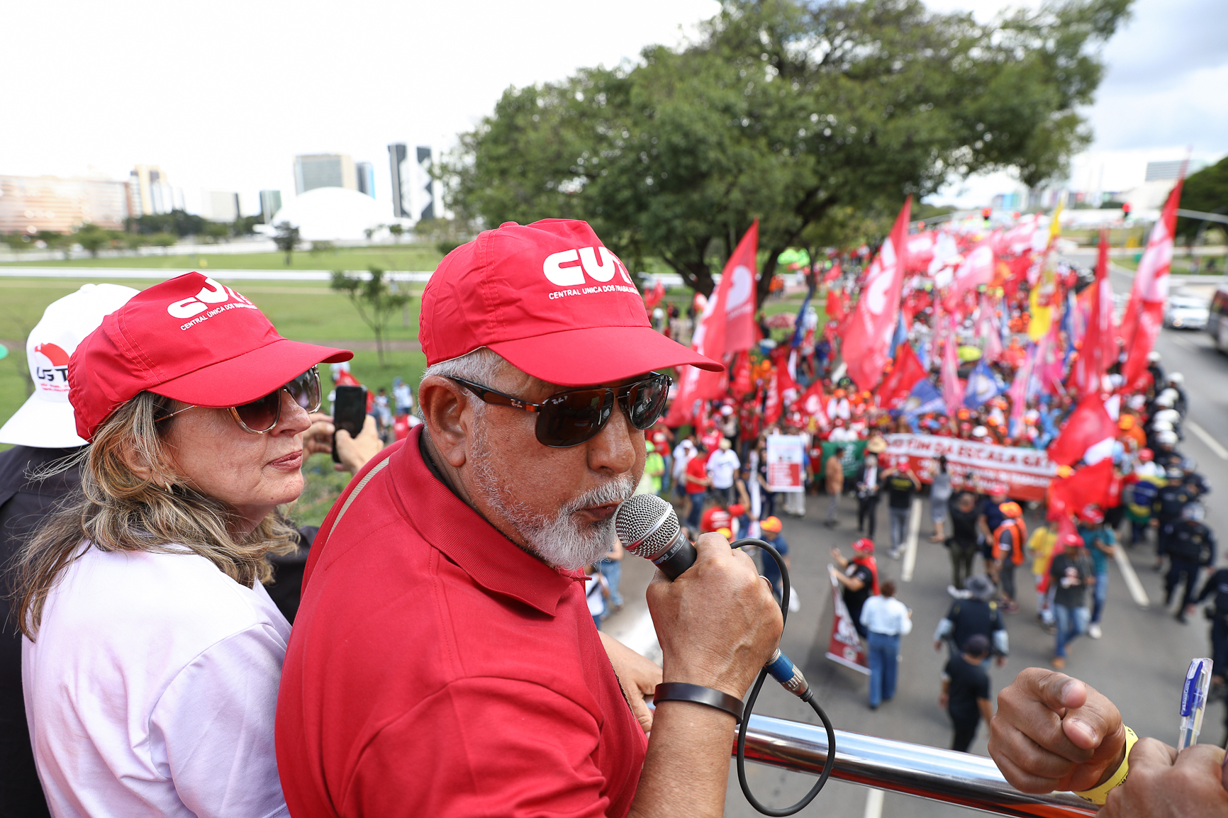 CONCLAT - Marcha da Classe Trabalhadora/DF concentração na Praça da Cidadania e macha até o espelho da água no Congresso. Fotos Dino Santos. Brasil_15_04_2026.