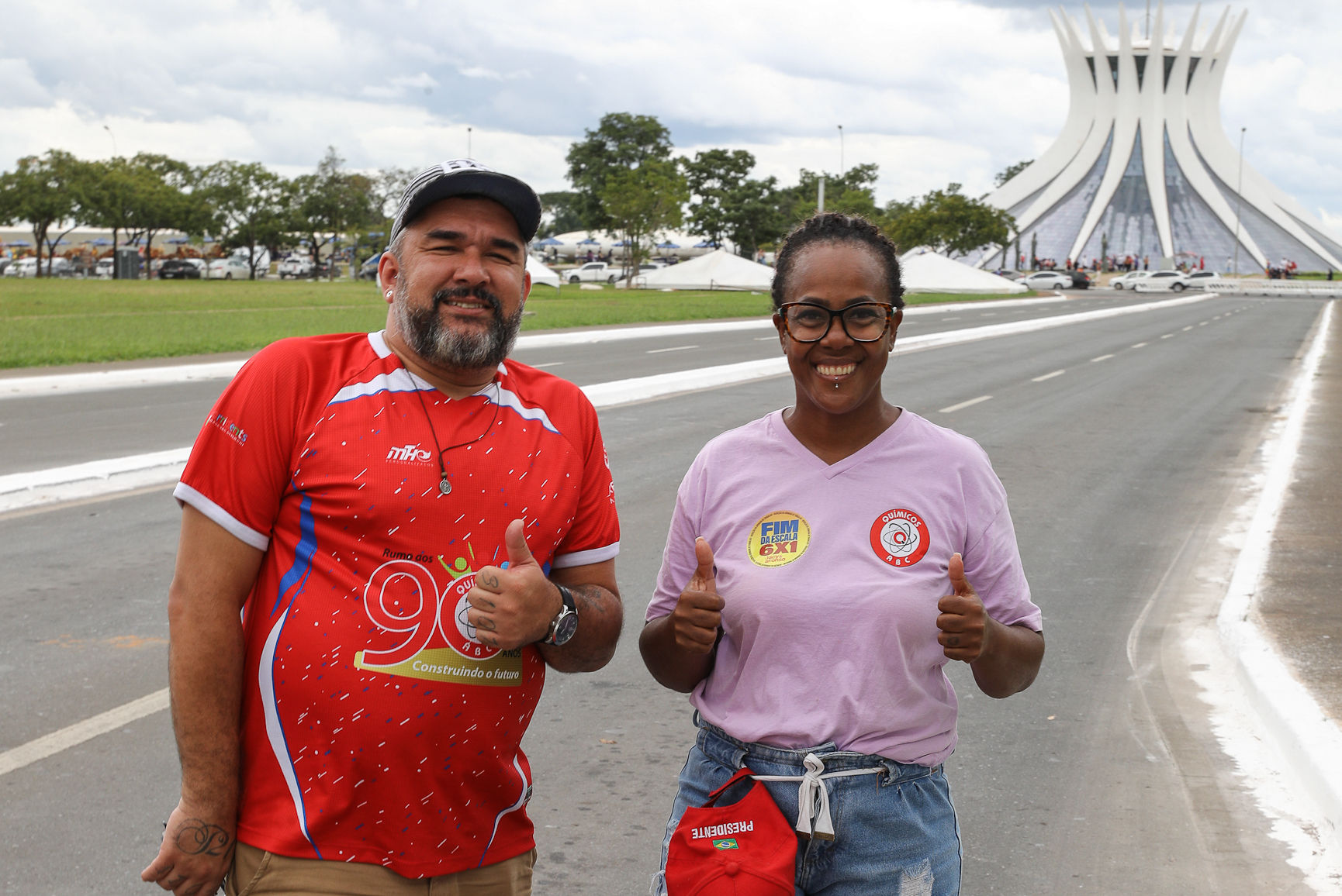 CONCLAT - Marcha da Classe Trabalhadora/DF concentração na Praça da Cidadania e macha até o espelho da água no Congresso. Fotos Dino Santos. Brasil_15_04_2026.