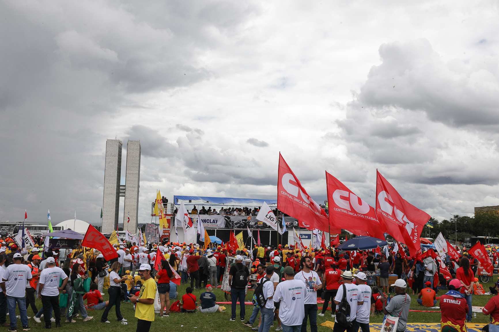 CONCLAT - Marcha da Classe Trabalhadora/DF concentração na Praça da Cidadania e macha até o espelho da água no Congresso. Fotos Dino Santos. Brasil_15_04_2026.