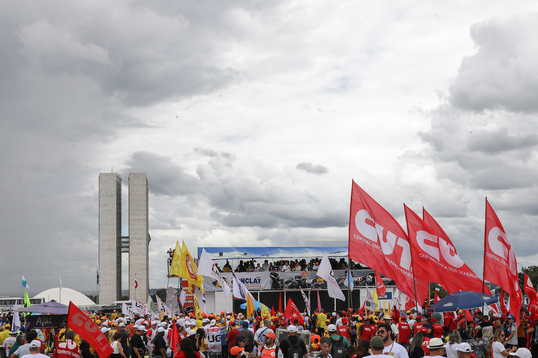 CONCLAT - Marcha da Classe Trabalhadora/DF concentração na Praça da Cidadania e macha até o espelho da água no Congresso. Fotos Dino Santos. Brasil_15_04_2026.