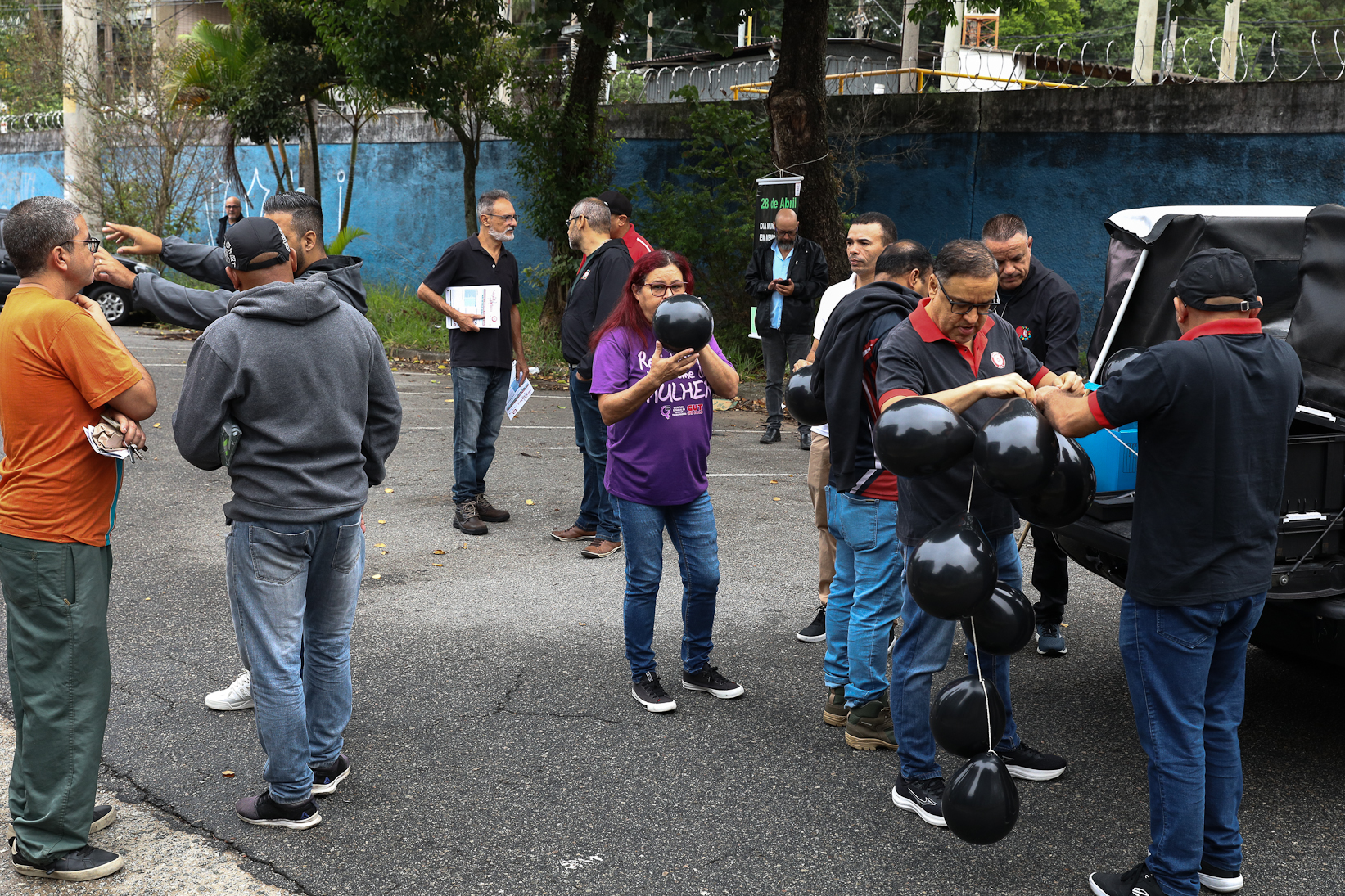 Ato em memória as vítimas de acidentes e doenças relacionadas ao trabalho na empresa GRAX Lubrificantes Especiais. Rua Zequinha de Abreu, 668 - Jd. Sonia Maria/Mauá-SP. Fotos Dino Santos. Brasil_28_04_2026. 