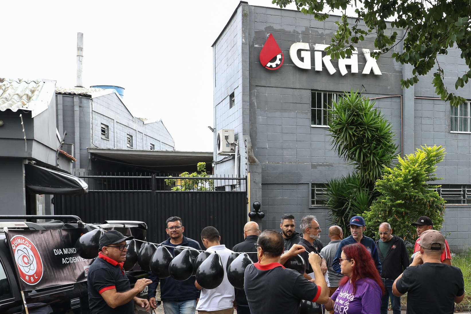 Ato em memória as vítimas de acidentes e doenças relacionadas ao trabalho na empresa GRAX Lubrificantes Especiais. Rua Zequinha de Abreu, 668 - Jd. Sonia Maria/Mauá-SP. Fotos Dino Santos. Brasil_28_04_2026. 