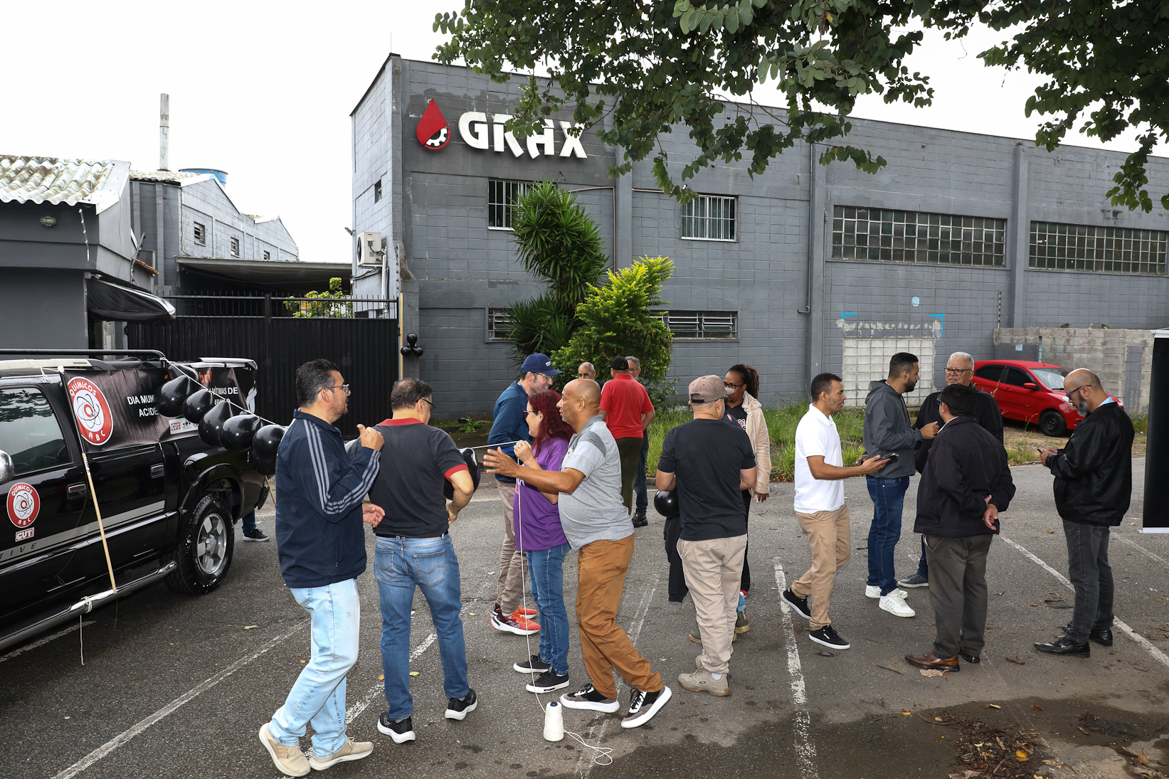 Ato em memória as vítimas de acidentes e doenças relacionadas ao trabalho na empresa GRAX Lubrificantes Especiais. Rua Zequinha de Abreu, 668 - Jd. Sonia Maria/Mauá-SP. Fotos Dino Santos. Brasil_28_04_2026. 