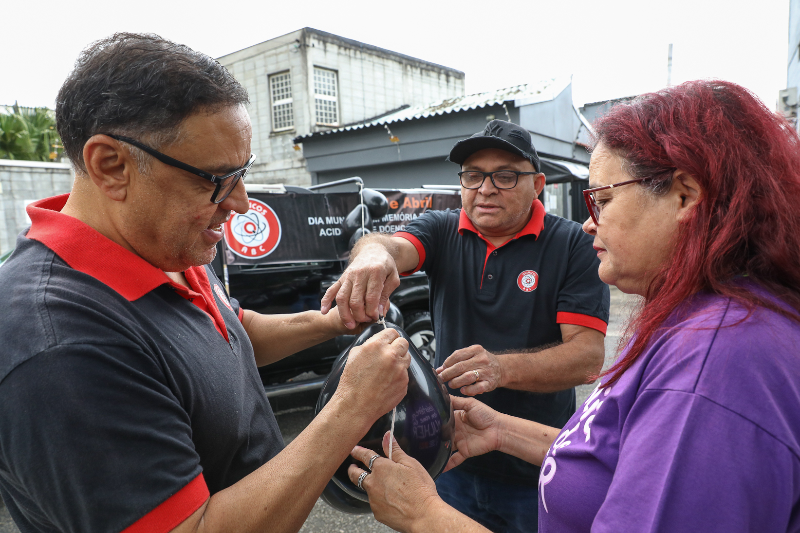 Ato em memória as vítimas de acidentes e doenças relacionadas ao trabalho na empresa GRAX Lubrificantes Especiais. Rua Zequinha de Abreu, 668 - Jd. Sonia Maria/Mauá-SP. Fotos Dino Santos. Brasil_28_04_2026. 