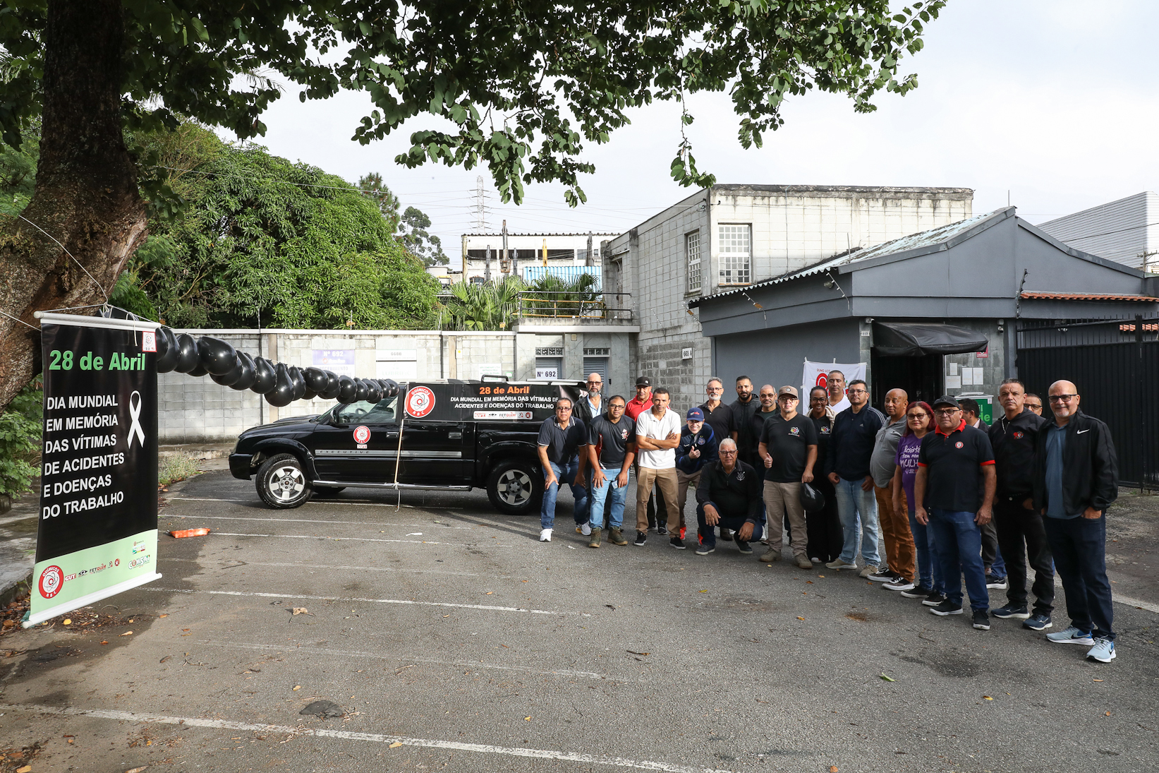Ato em memória as vítimas de acidentes e doenças relacionadas ao trabalho na empresa GRAX Lubrificantes Especiais. Rua Zequinha de Abreu, 668 - Jd. Sonia Maria/Mauá-SP. Fotos Dino Santos. Brasil_28_04_2026. 