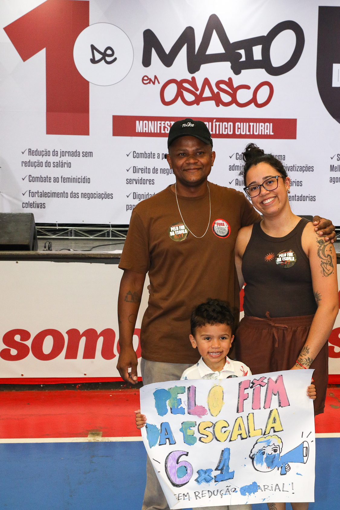1º de maio realizado no Metal Clube em Osasco/SP por redução da jornada sem redução de salário, Redução da Jornada 6x1. Fotos Dino Santos. Brasil_01_05_2026.