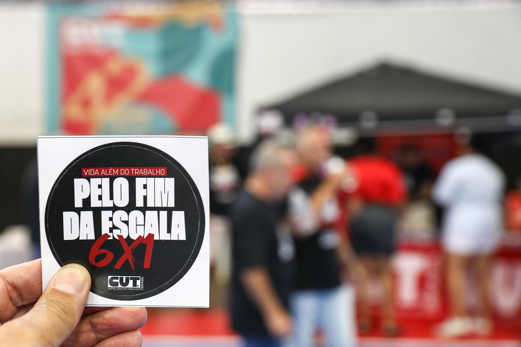 1º de maio realizado no Metal Clube em Osasco/SP por redução da jornada sem redução de salário, Redução da Jornada 6x1. Fotos Dino Santos. Brasil_01_05_2026.