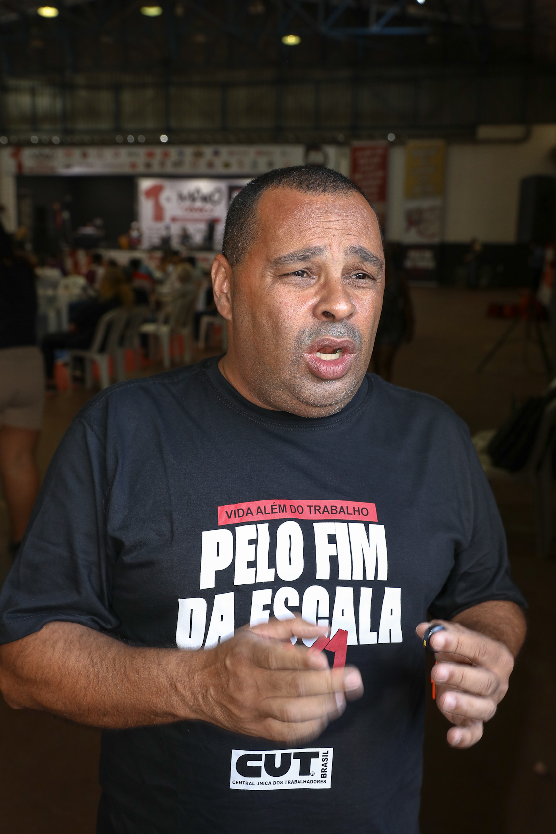 1º de maio realizado no Metal Clube em Osasco/SP por redução da jornada sem redução de salário, Redução da Jornada 6x1. Fotos Dino Santos. Brasil_01_05_2026.