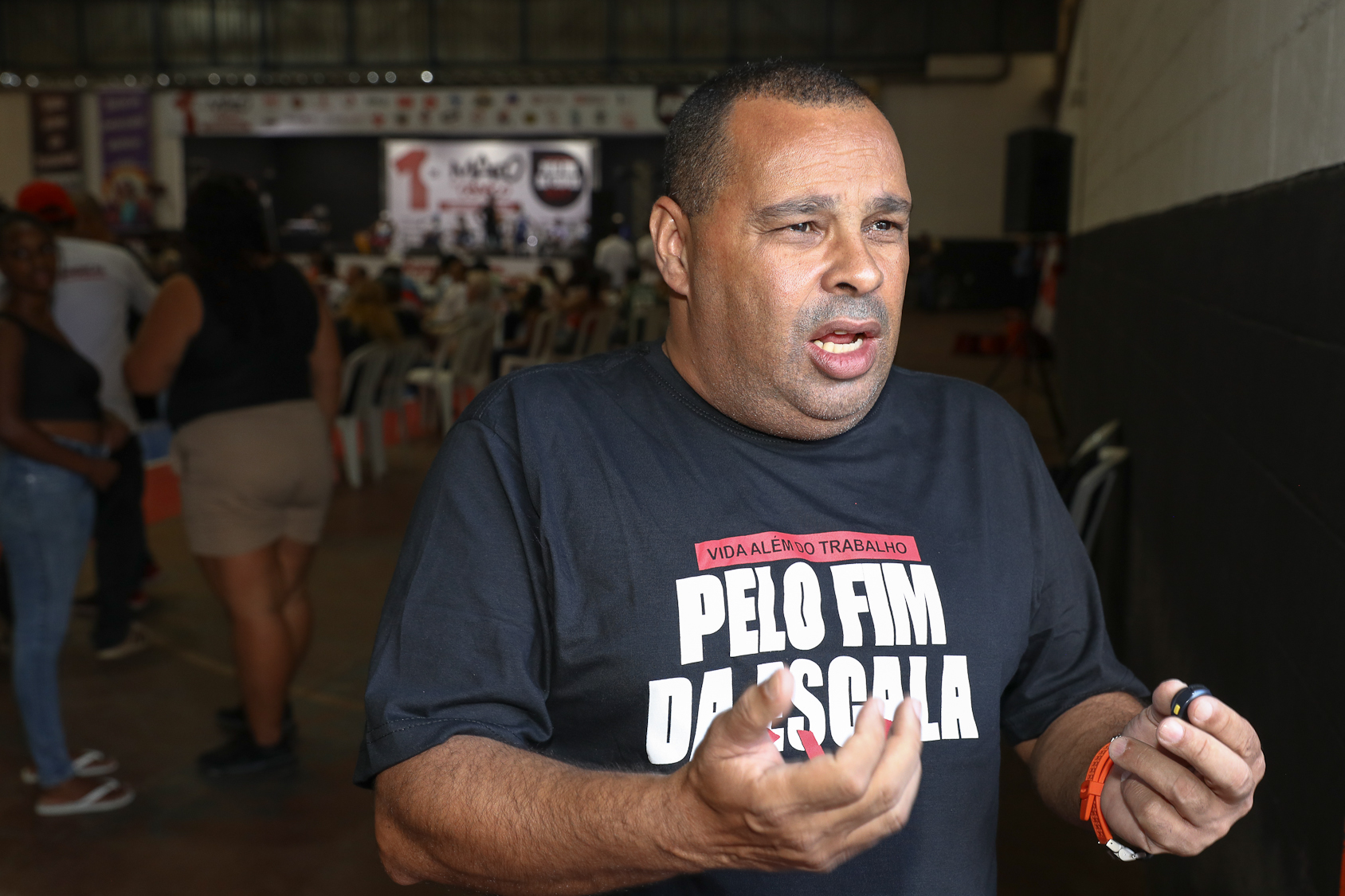 1º de maio realizado no Metal Clube em Osasco/SP por redução da jornada sem redução de salário, Redução da Jornada 6x1. Fotos Dino Santos. Brasil_01_05_2026.