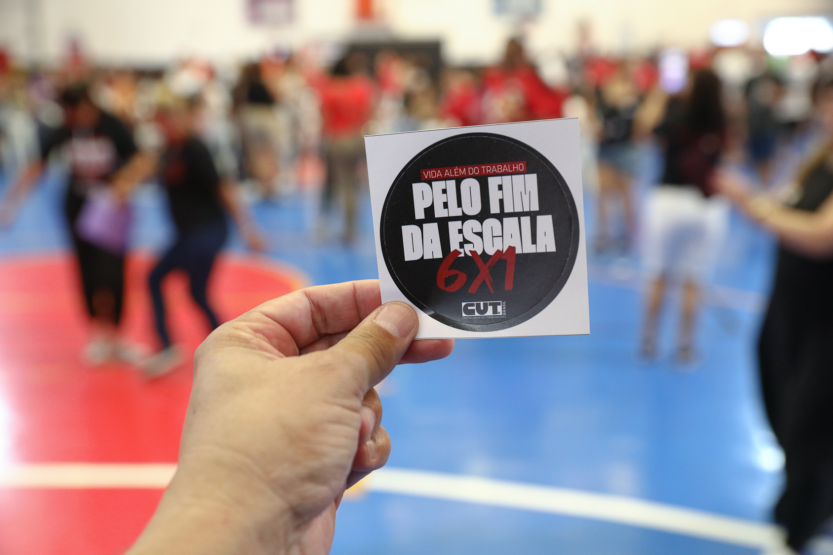 1º de maio realizado no Metal Clube em Osasco/SP por redução da jornada sem redução de salário, Redução da Jornada 6x1. Fotos Dino Santos. Brasil_01_05_2026.