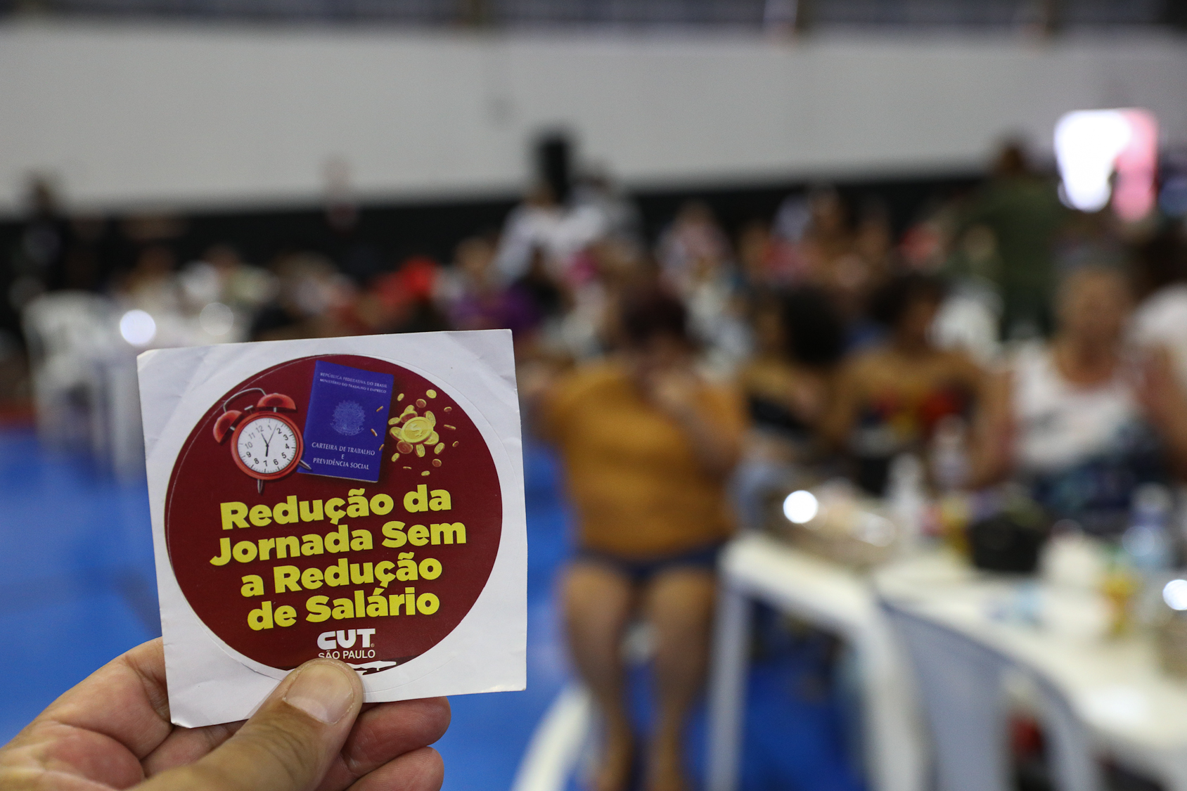 1º de maio realizado no Metal Clube em Osasco/SP por redução da jornada sem redução de salário, Redução da Jornada 6x1. Fotos Dino Santos. Brasil_01_05_2026.