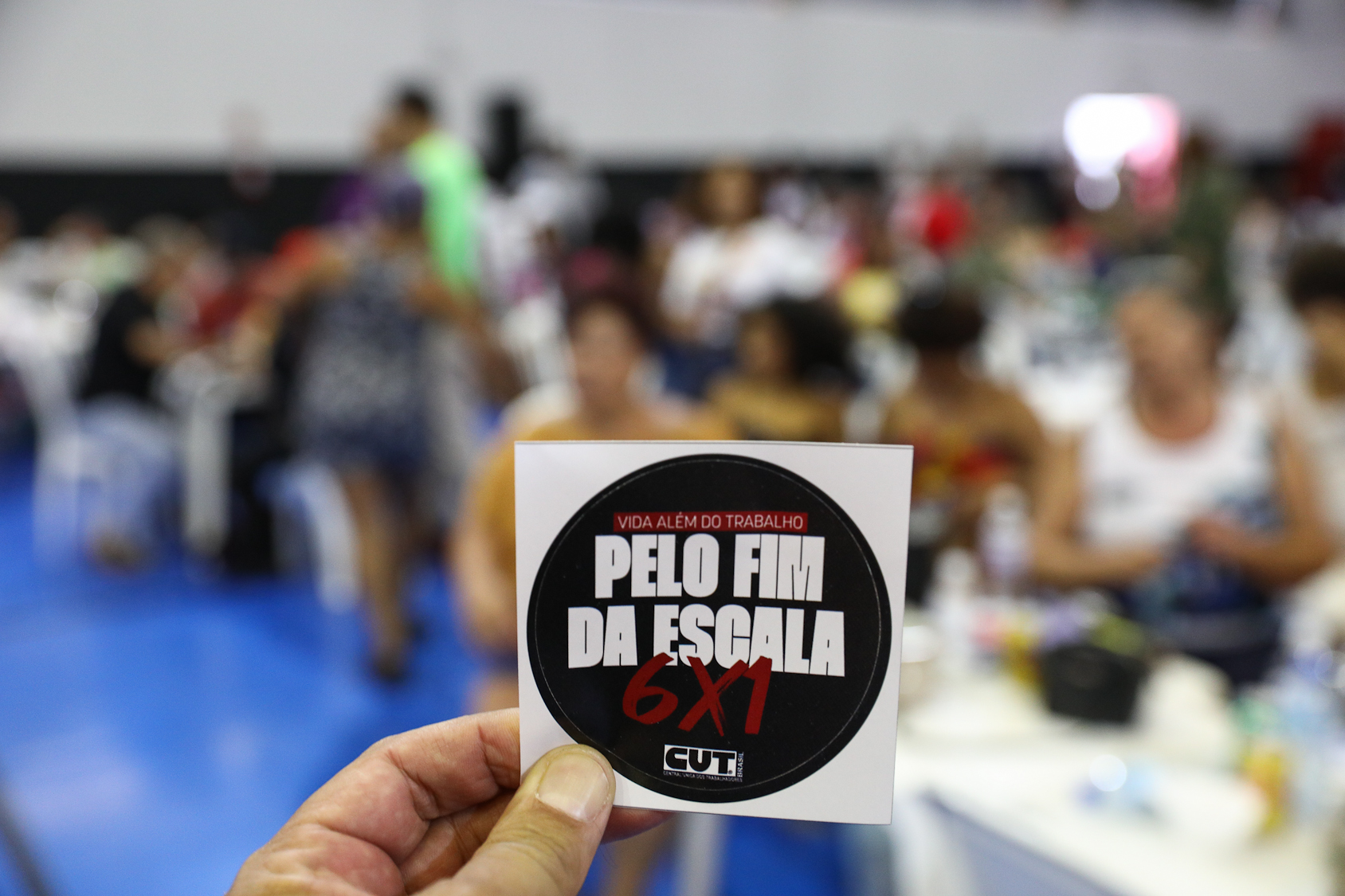 1º de maio realizado no Metal Clube em Osasco/SP por redução da jornada sem redução de salário, Redução da Jornada 6x1. Fotos Dino Santos. Brasil_01_05_2026.