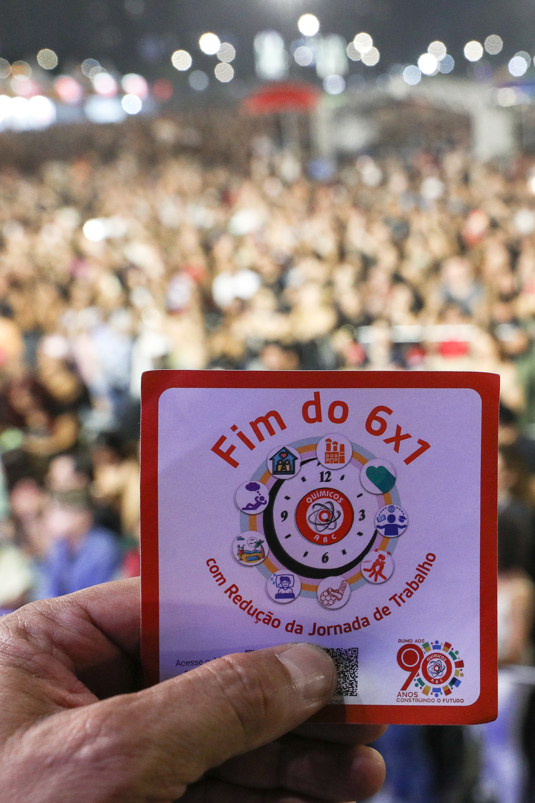 1º de maio realizado no Paço Municipal de São Bernardo do Campo/SP por redução da jornada sem redução de salário, Redução da Jornada 6x1. Fotos Dino Santos. Brasil_01_05_2026.