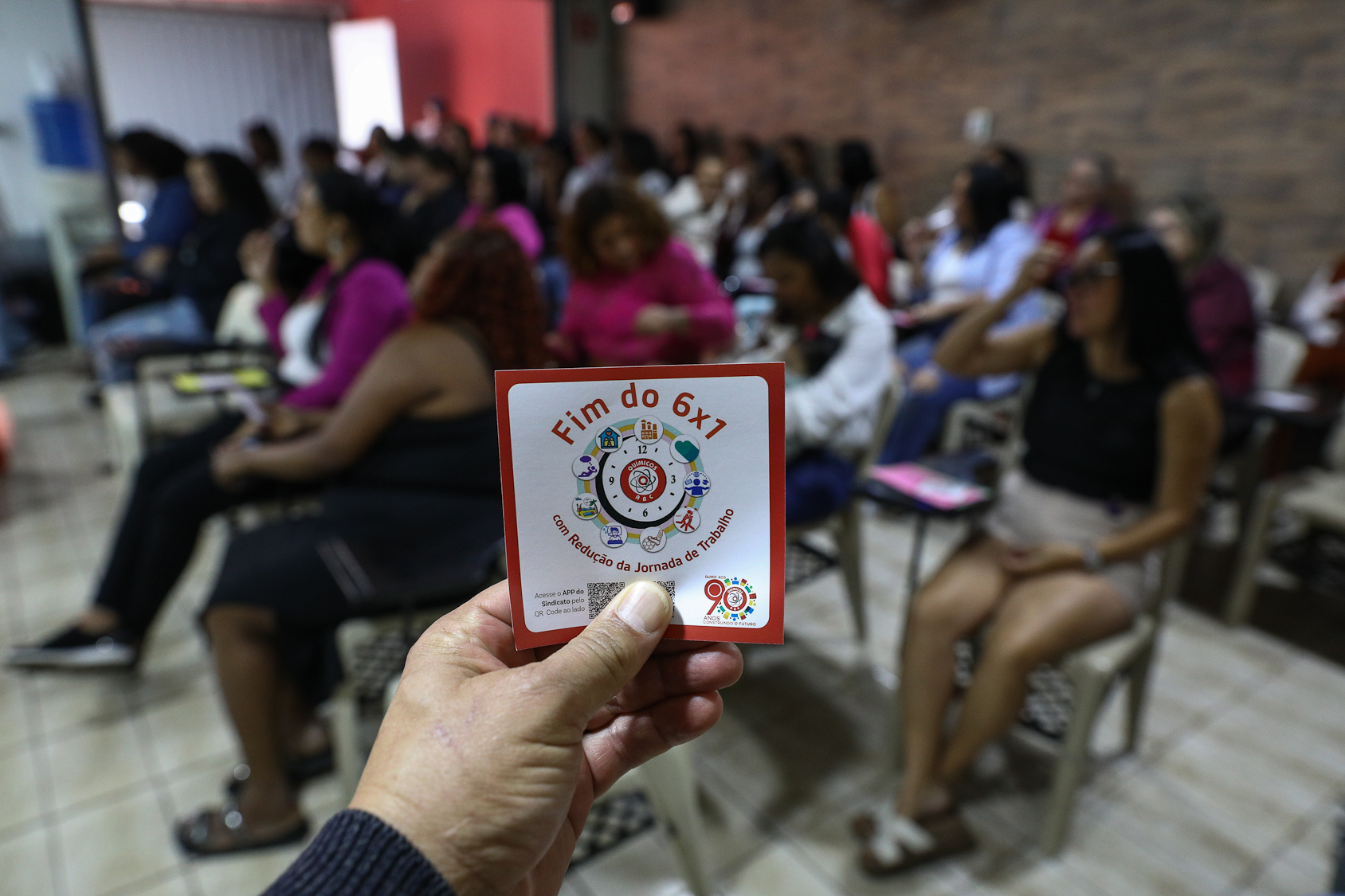 Roda de conversa com as mulheres da categoria Química do ABC sobre políticas públicas com a vereadora Ana Nice realizado na regional de Diadema. Fotos Dino Santos. Brasil_01_08_2026.