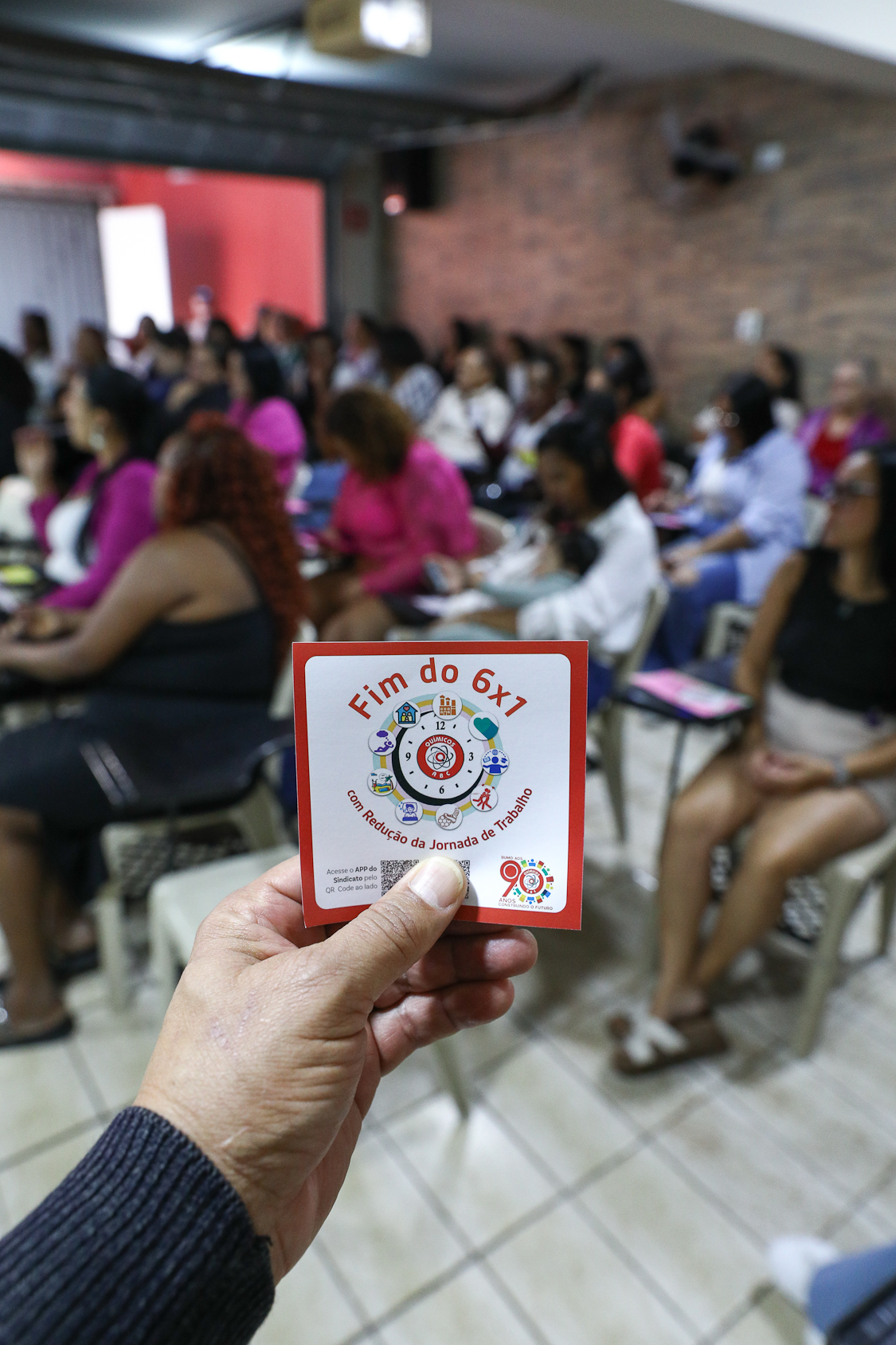 Roda de conversa com as mulheres da categoria Química do ABC sobre políticas públicas com a vereadora Ana Nice realizado na regional de Diadema. Fotos Dino Santos. Brasil_01_08_2026.