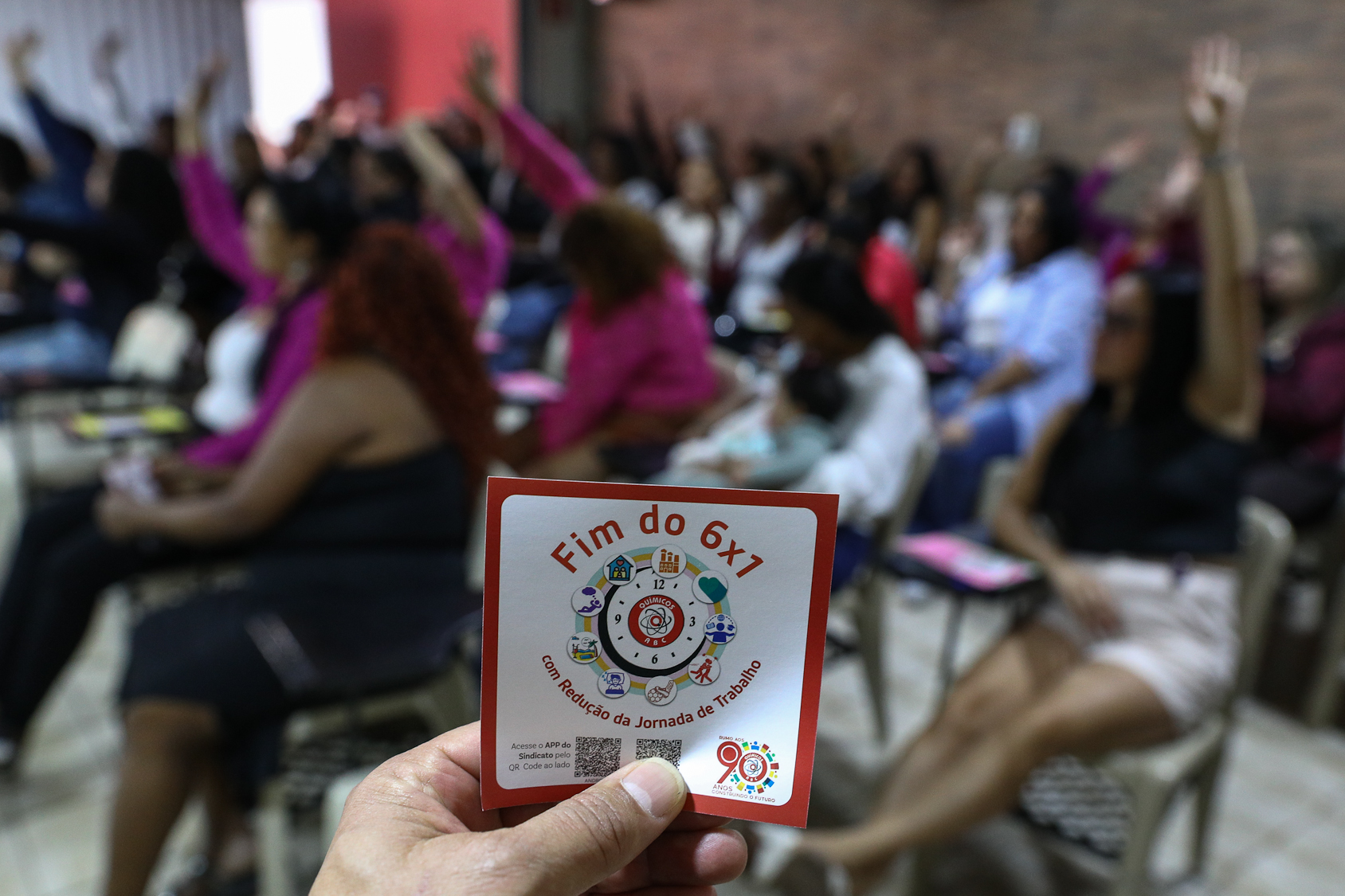 Roda de conversa com as mulheres da categoria Química do ABC sobre políticas públicas com a vereadora Ana Nice realizado na regional de Diadema. Fotos Dino Santos. Brasil_01_08_2026.