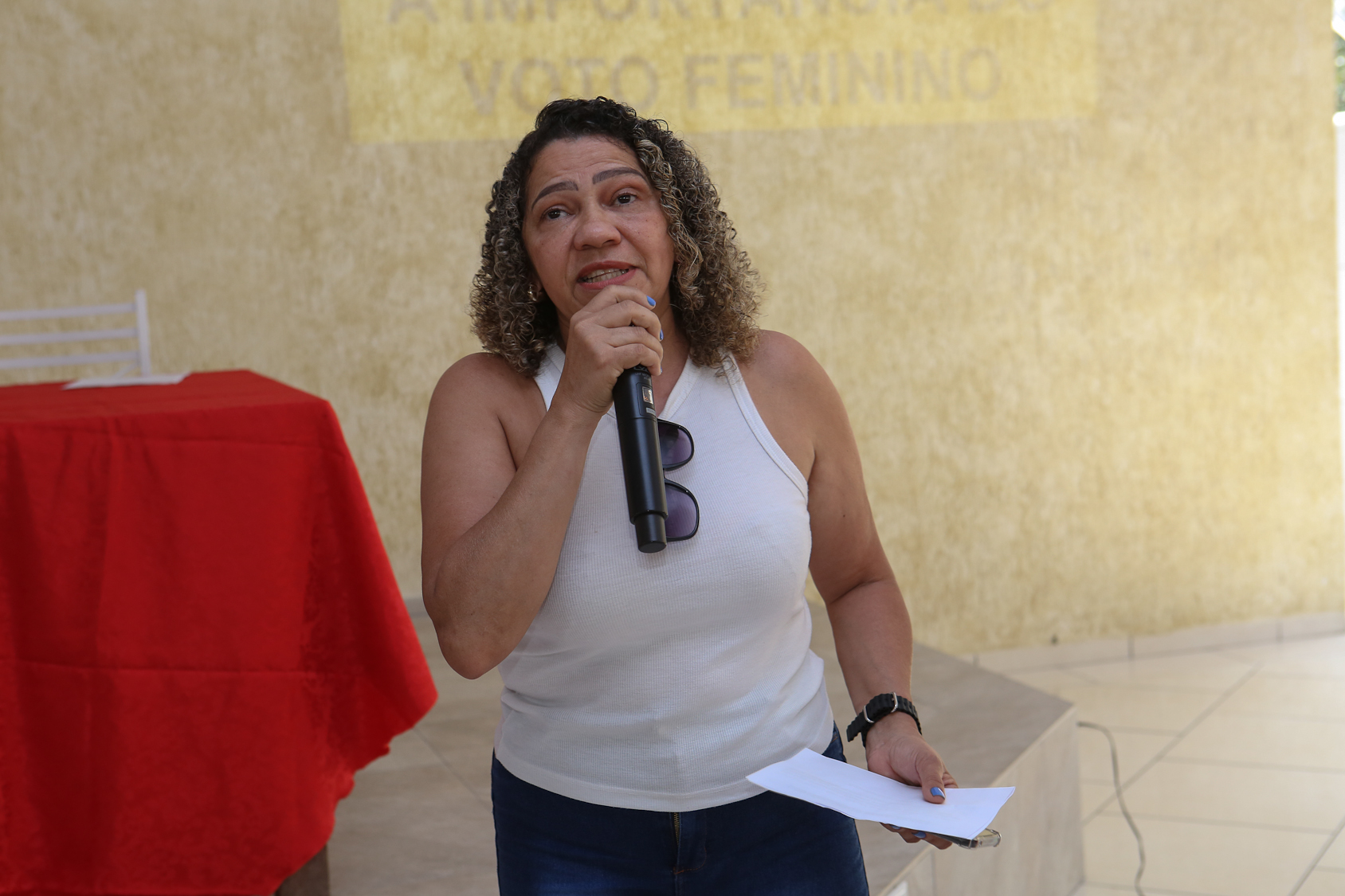 Encontro de mulheres da categoria química do ABC para debater a importância do voto feminino.