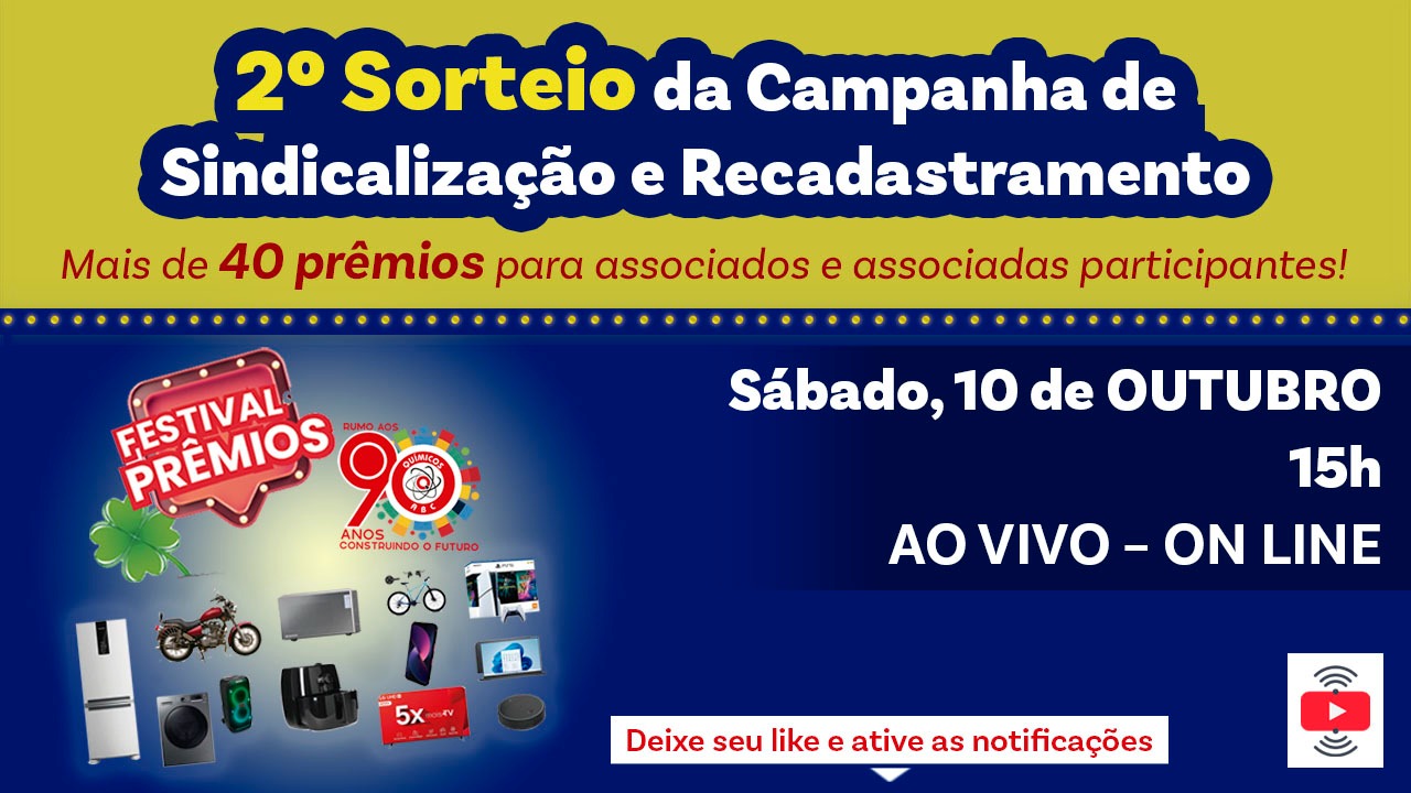 Sindicato dos Químicos do ABC live sorteio